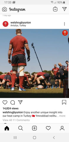 Wales Rugby National Team Instagram Video showing Vantage Point Products Sports Video Masts