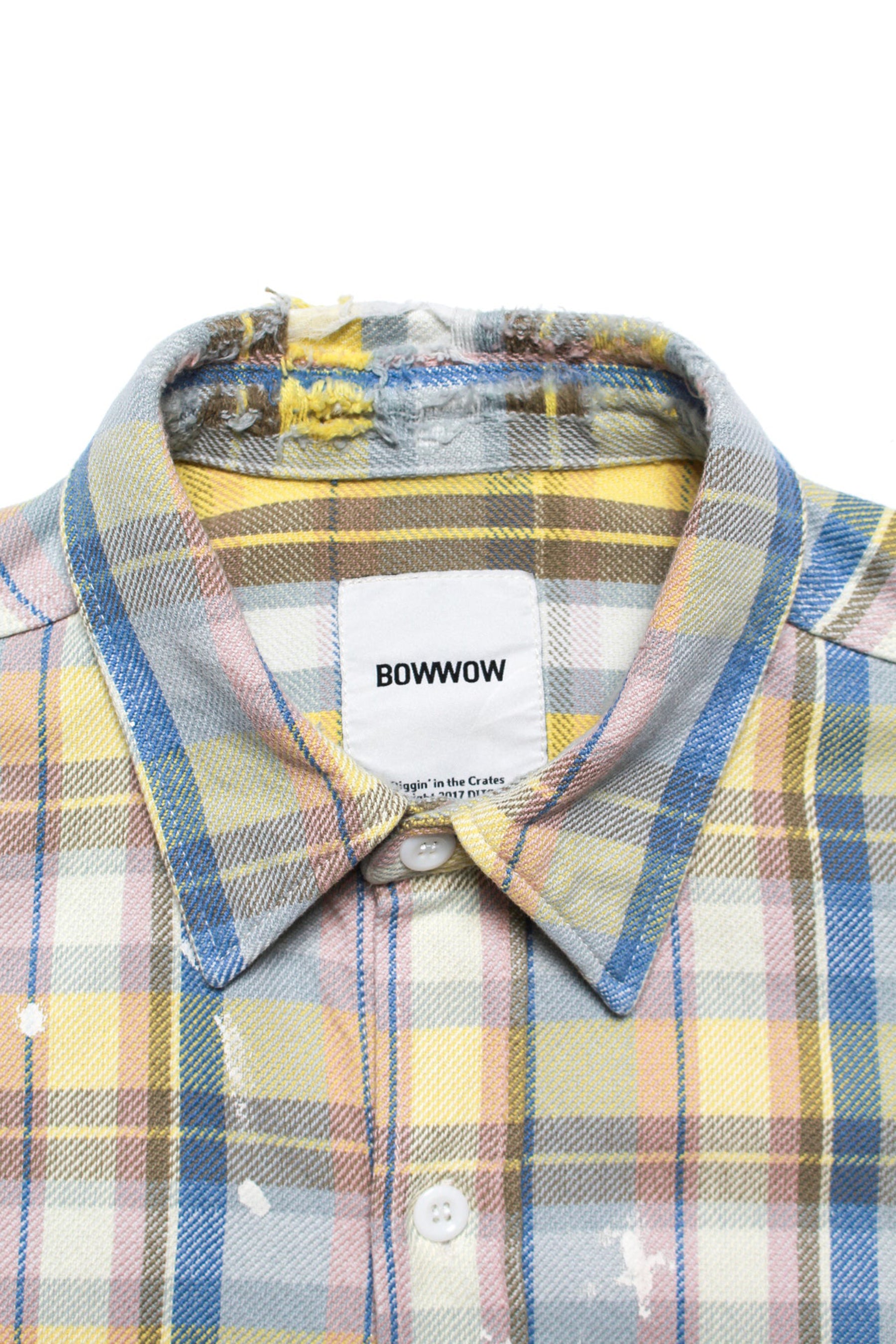 BOW WOW SS23 REPAIR FLANNEL SHIRTS DRIPPING / PNK/YEL - NUBIAN