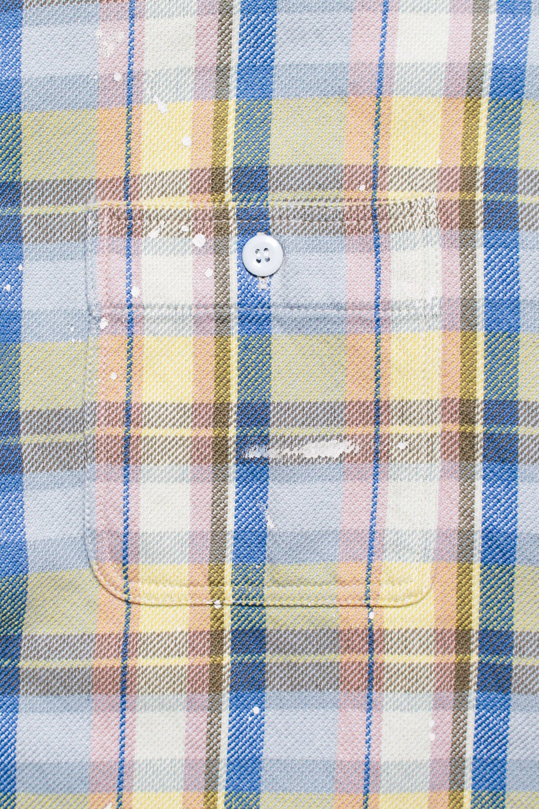 BOW WOW SS23 REPAIR FLANNEL SHIRTS DRIPPING / PNK/YEL - NUBIAN