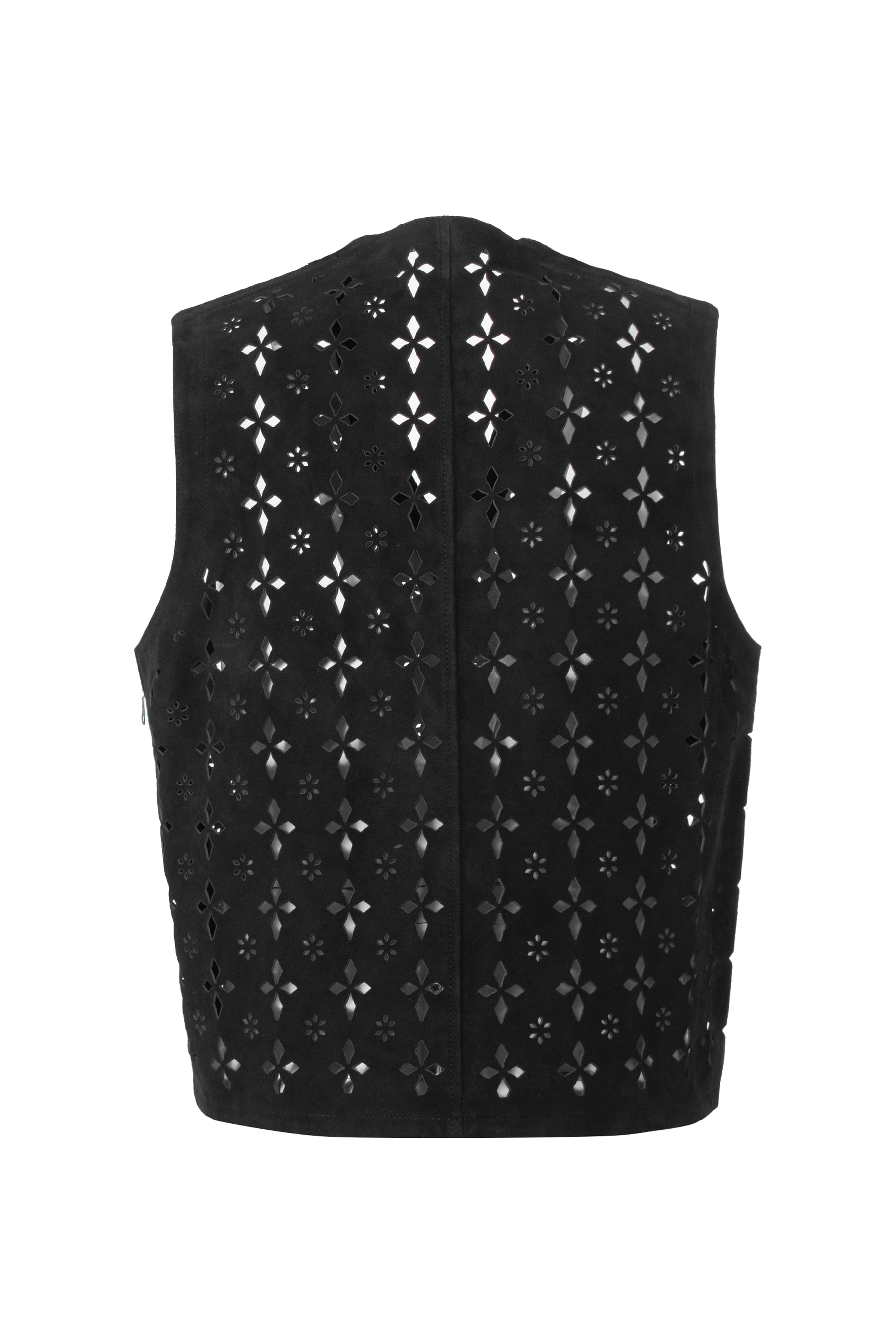 MASU エムエーエスユー SS23 DIAMOND-CUT LEATHER VEST / BLK - NUBIAN