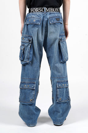 FORSOMEONE DENIM CARGO CUSTOM / INDIGO-