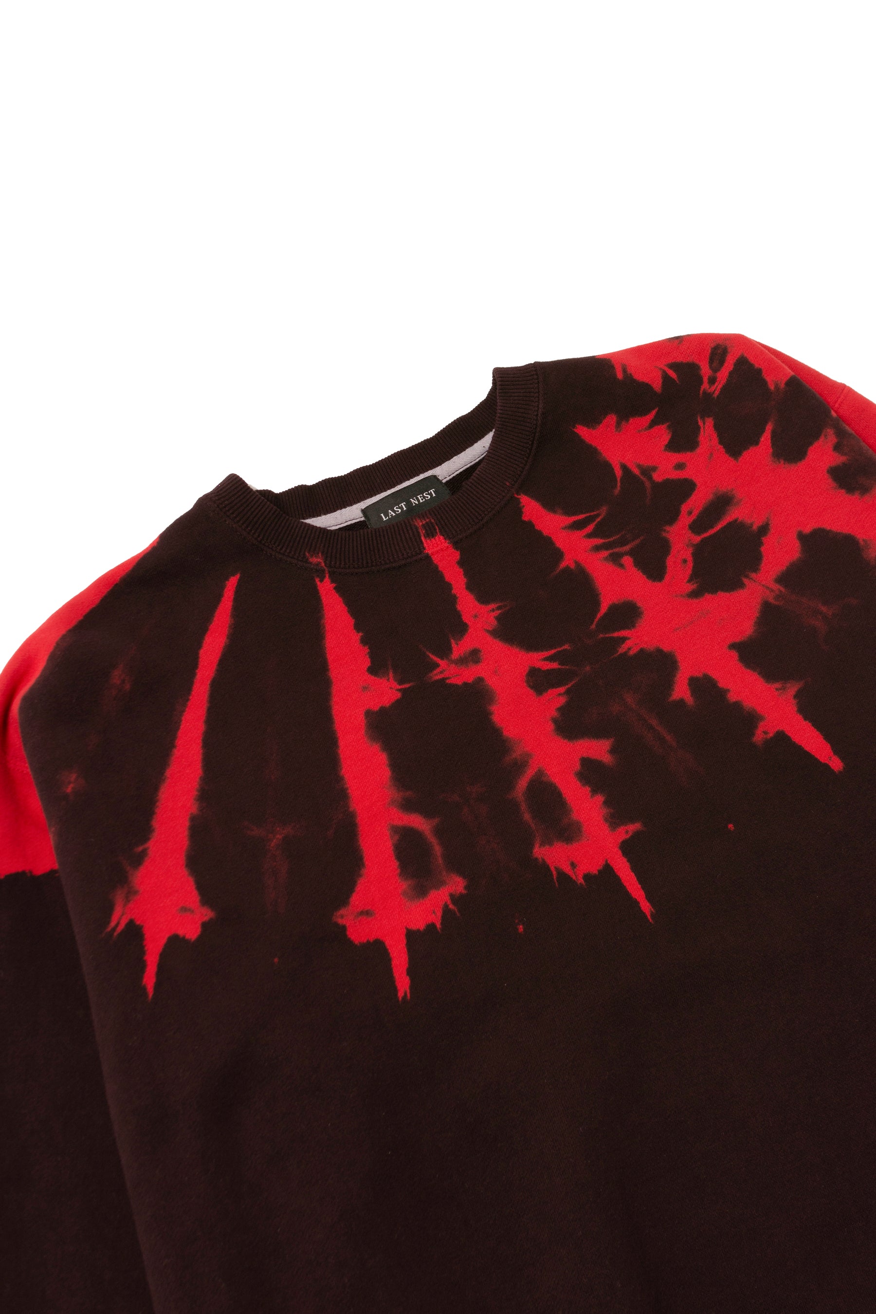 LASTNEST CROSS TIE-DIE SWEAT RED