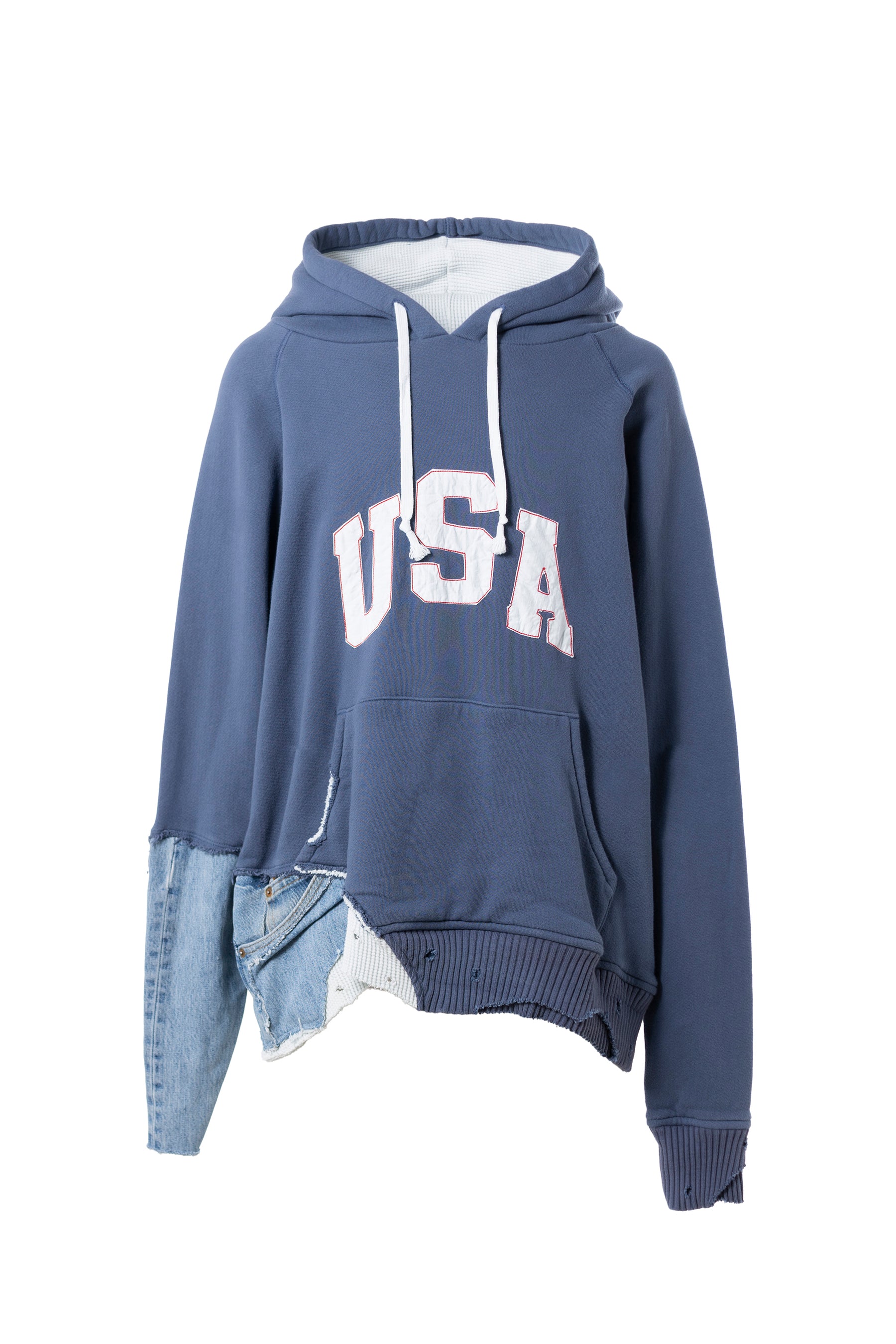 Greg Lauren SS23 BLUE USA FRAGMENT HOODIE / SWEATER - NUBIAN