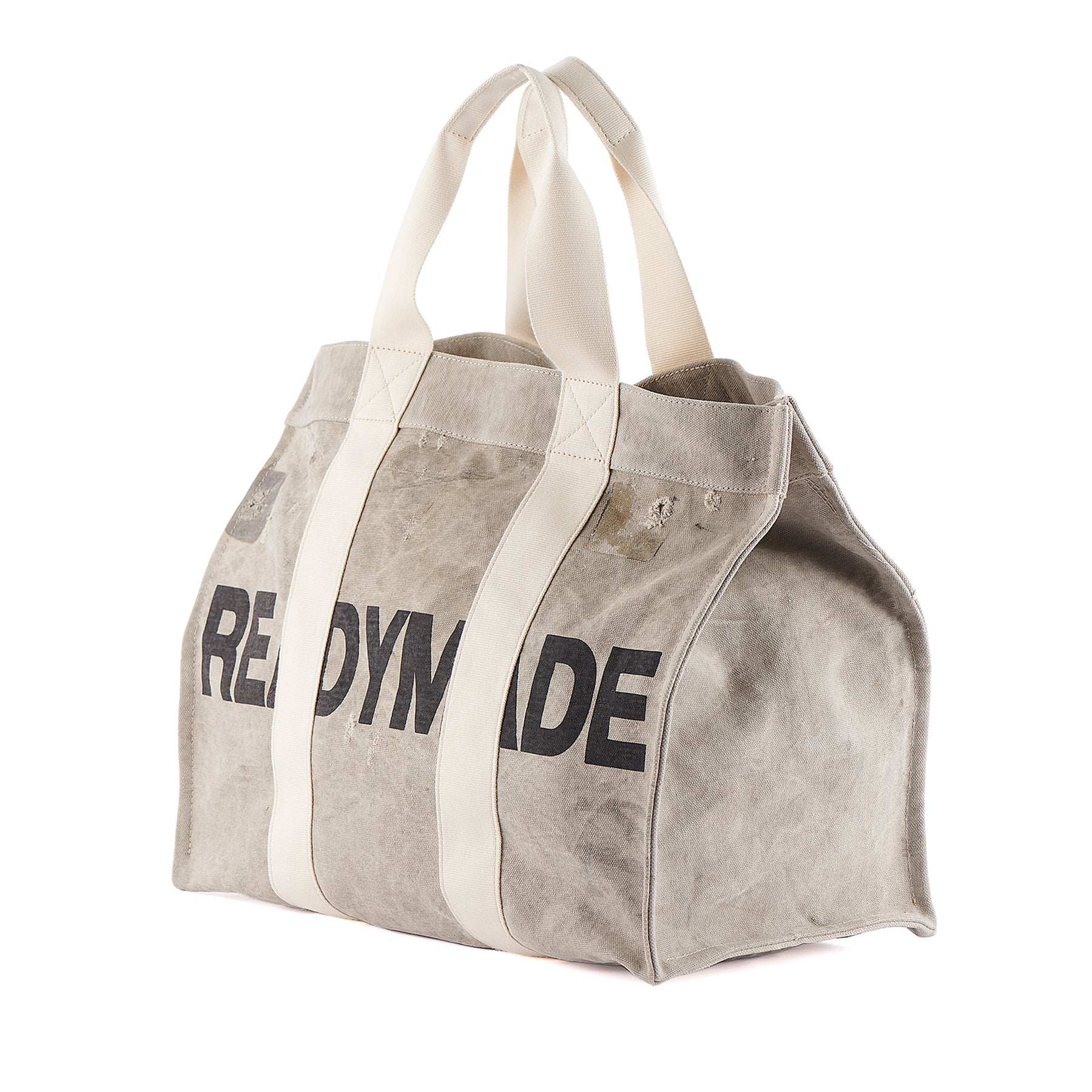 白 READYMADE EASY TOTE ラージ 新作 完売商品 ミリタリー 満点の - バッグ