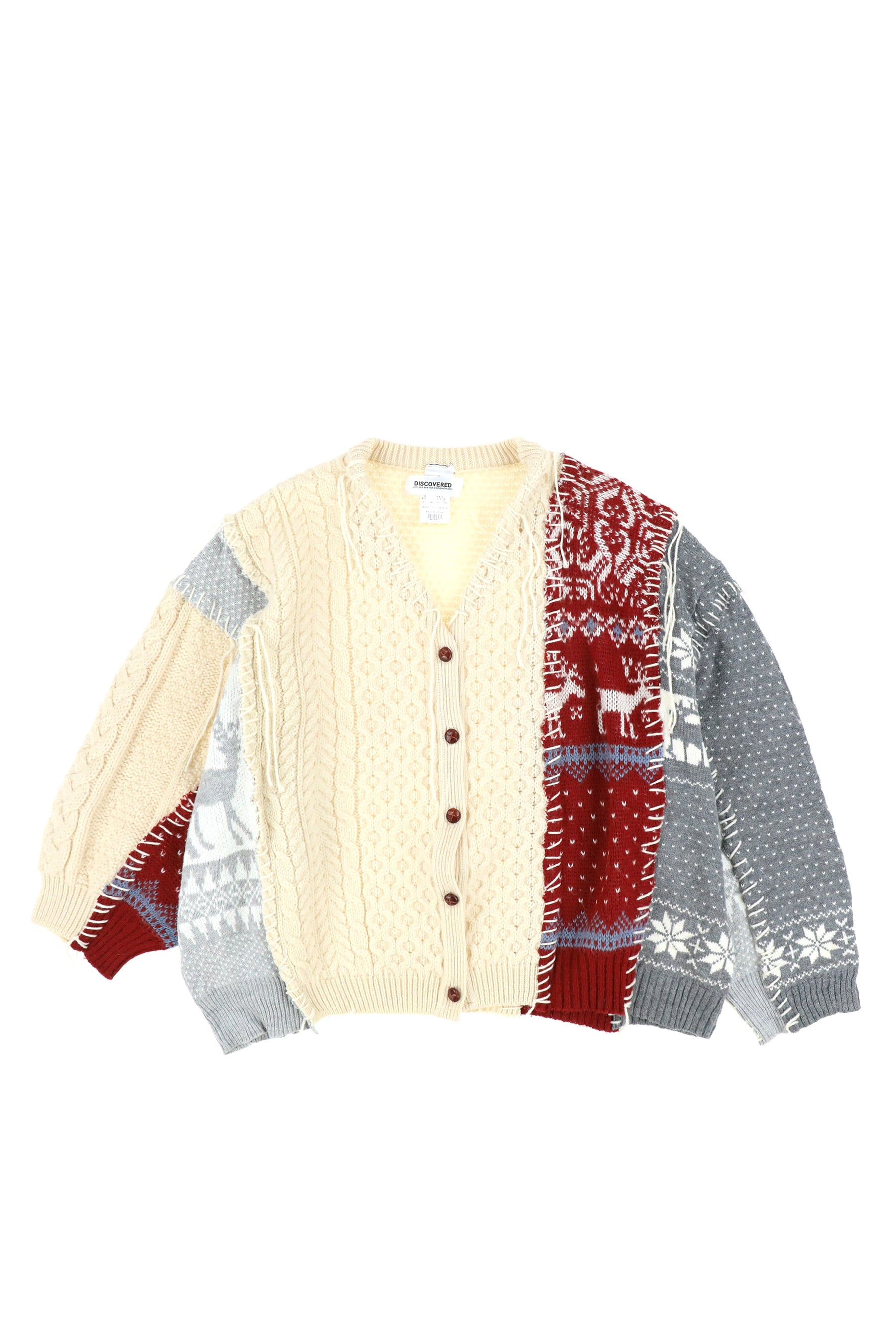 在庫一掃 【完売】DISCOVERED/Nordic Collage Sweater Collage Knit