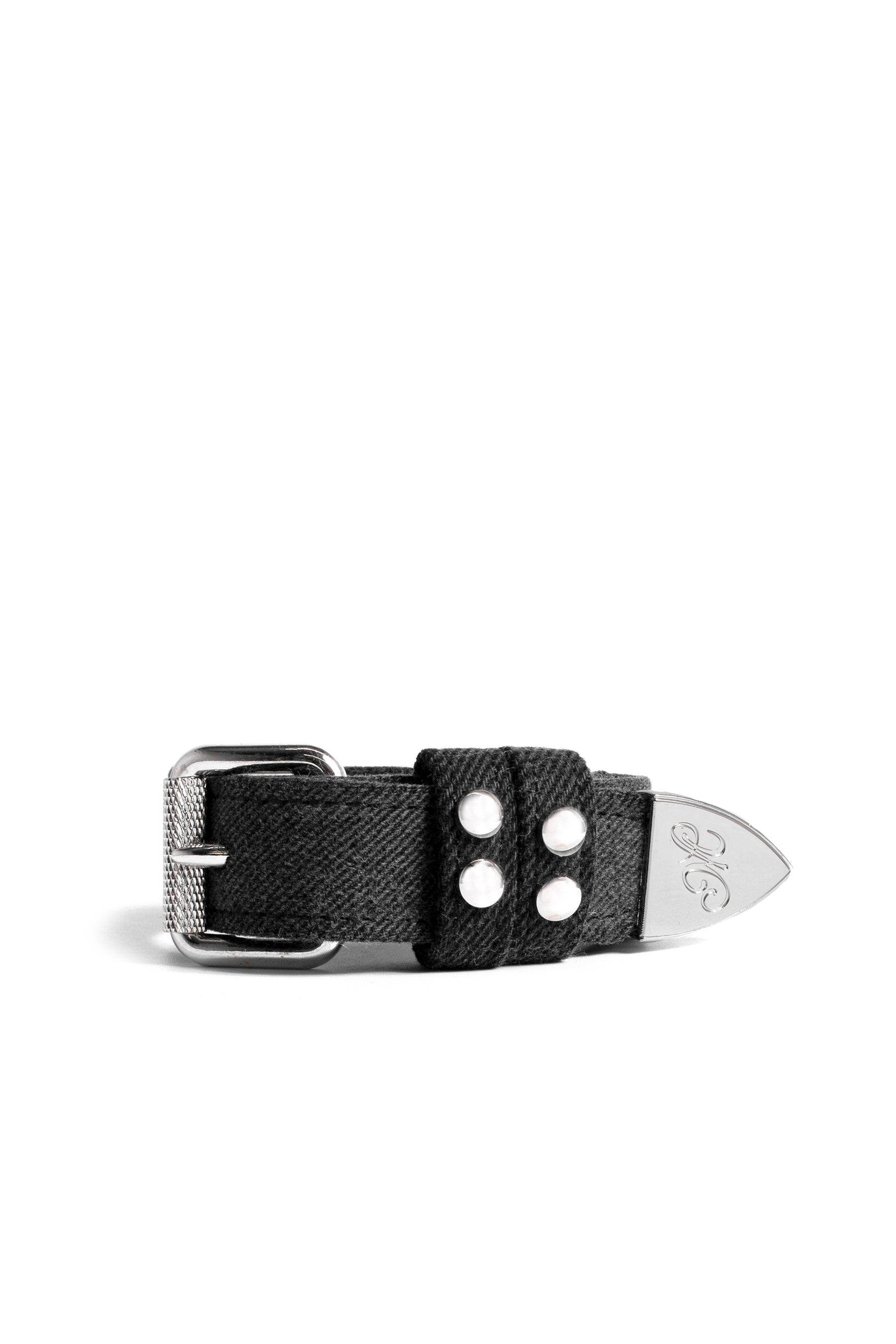 メール便に限り送料無料！！ MASU 23SS DENIM STUDS BRACELET-BLACK