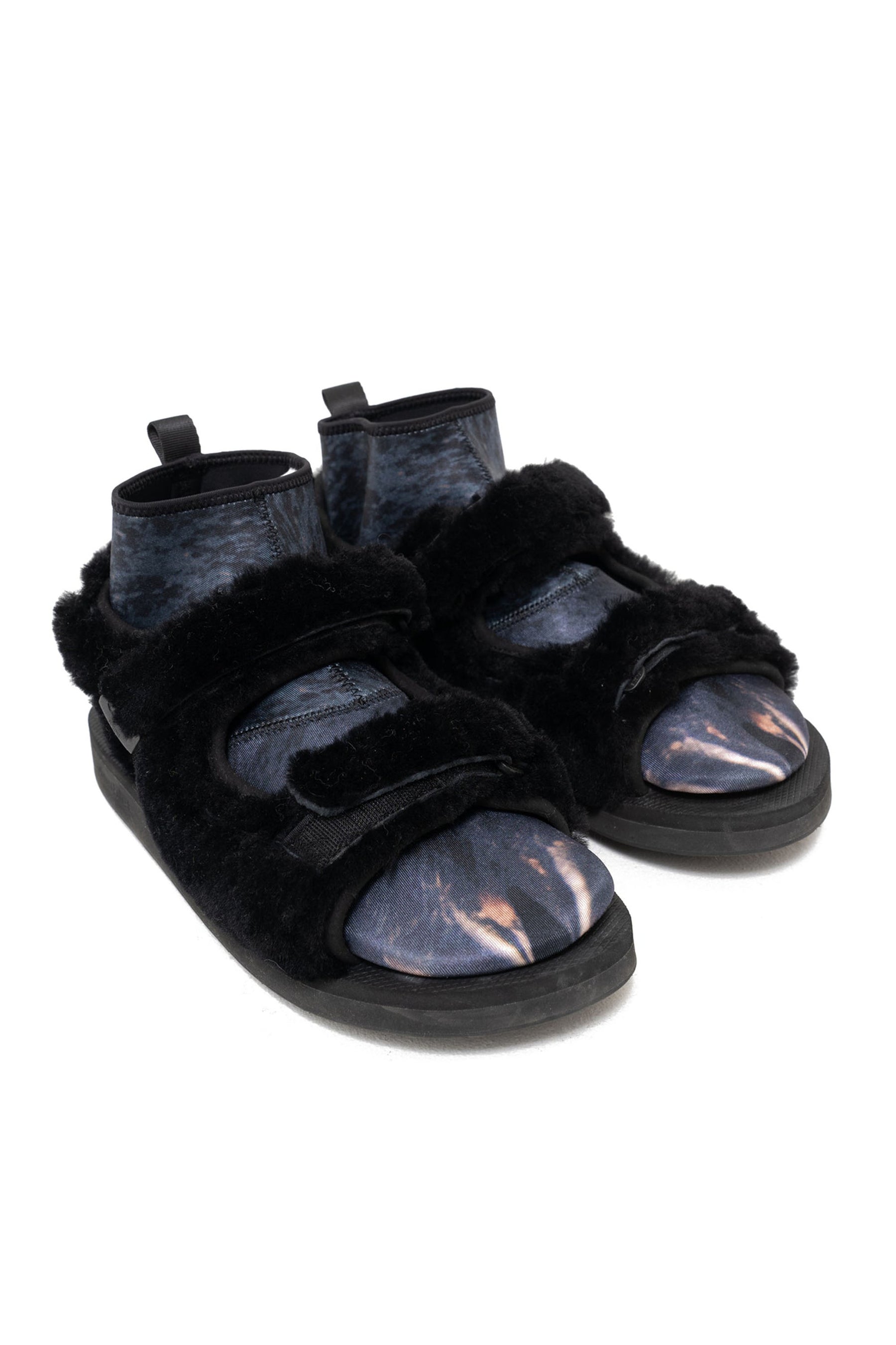 ANIMAL FOOT LAYERED SANDALS / BLK