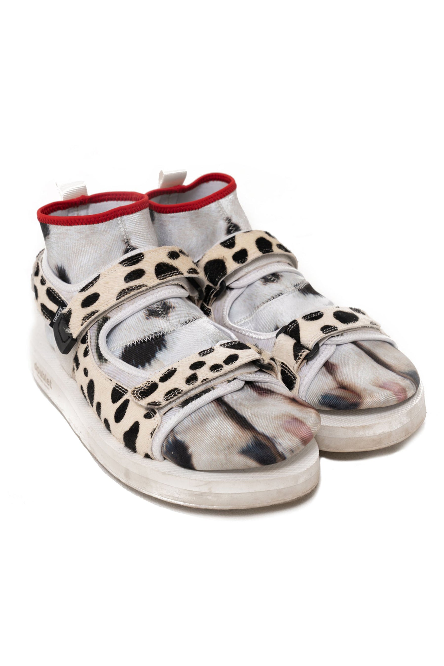 ANIMAL FOOT LAYERED SANDALS / DALMATIAN