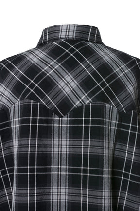 SLEEVELESS CHECK FLANNEL COWBOY SHIRT(Exclusive) / BLK