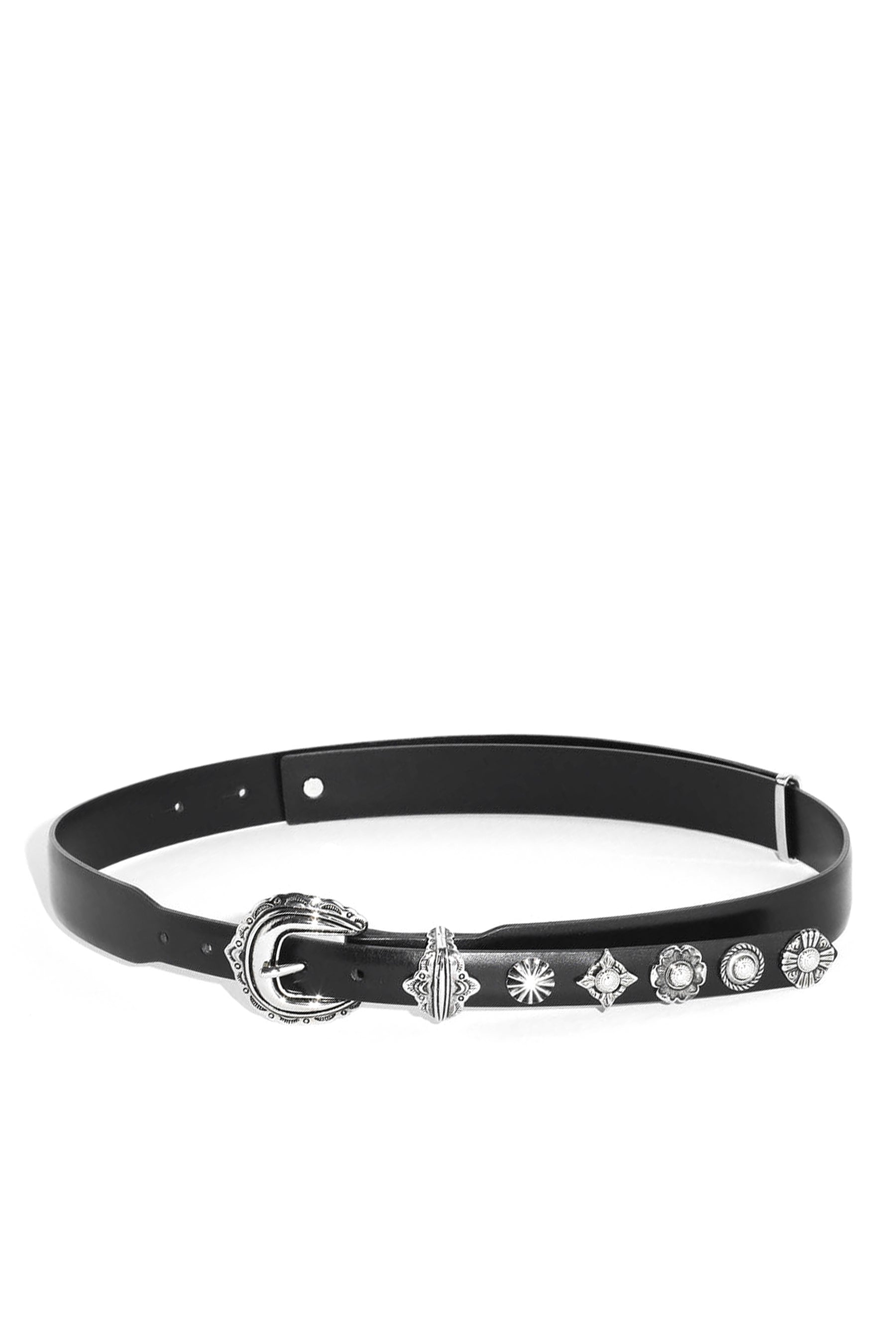 MOTIF LEATHER BELT / BLK