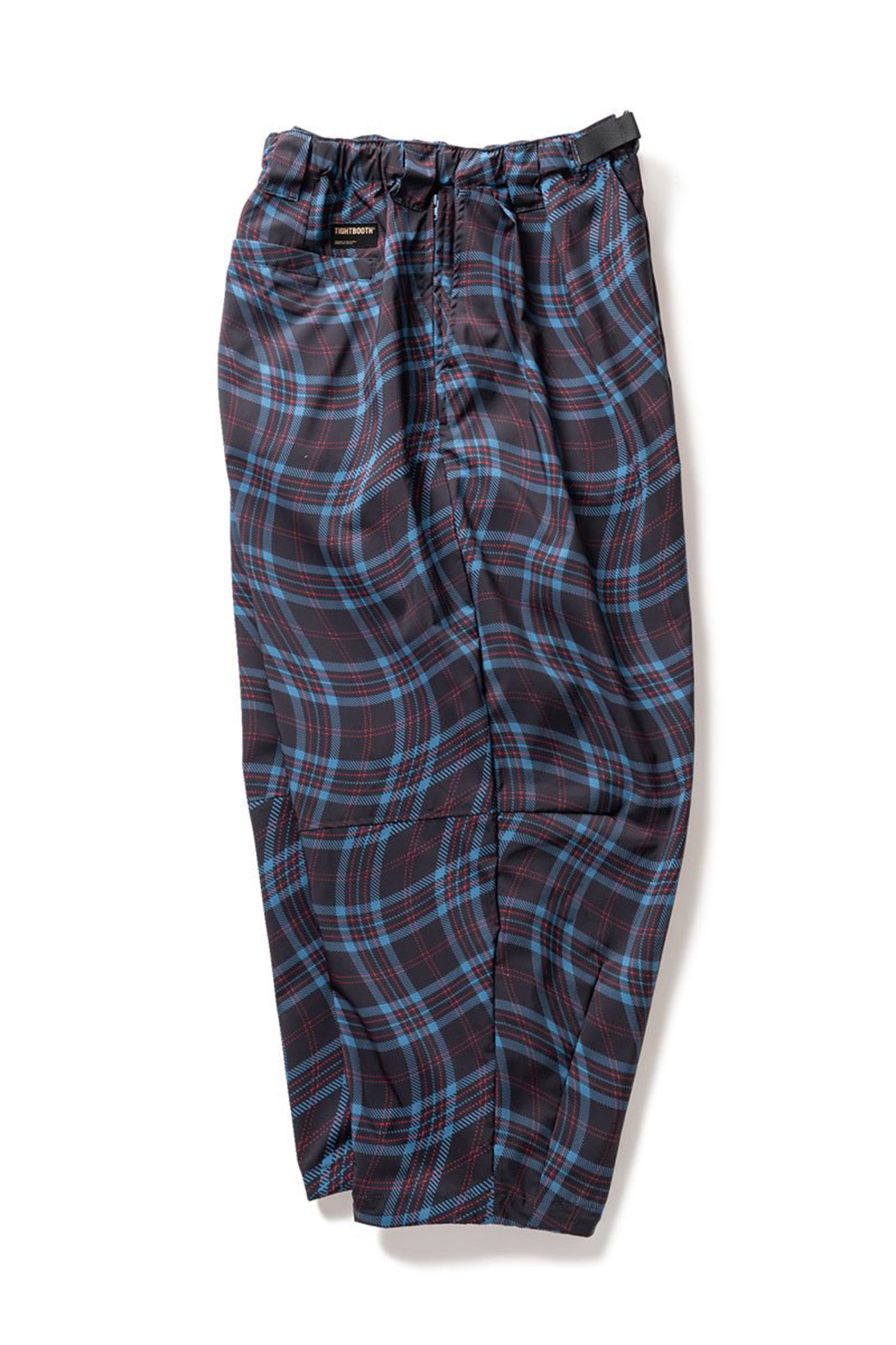 WAVEY PLAID BALLOON PANTS / NAV