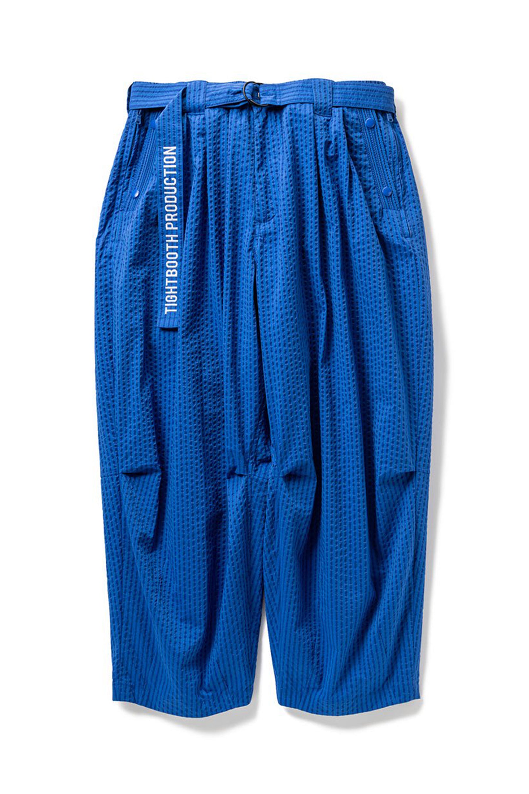 TIGHTBOOTH SS23 STRIPE SEERSUCKER BALLOON PANTS / BLU - NUBIAN