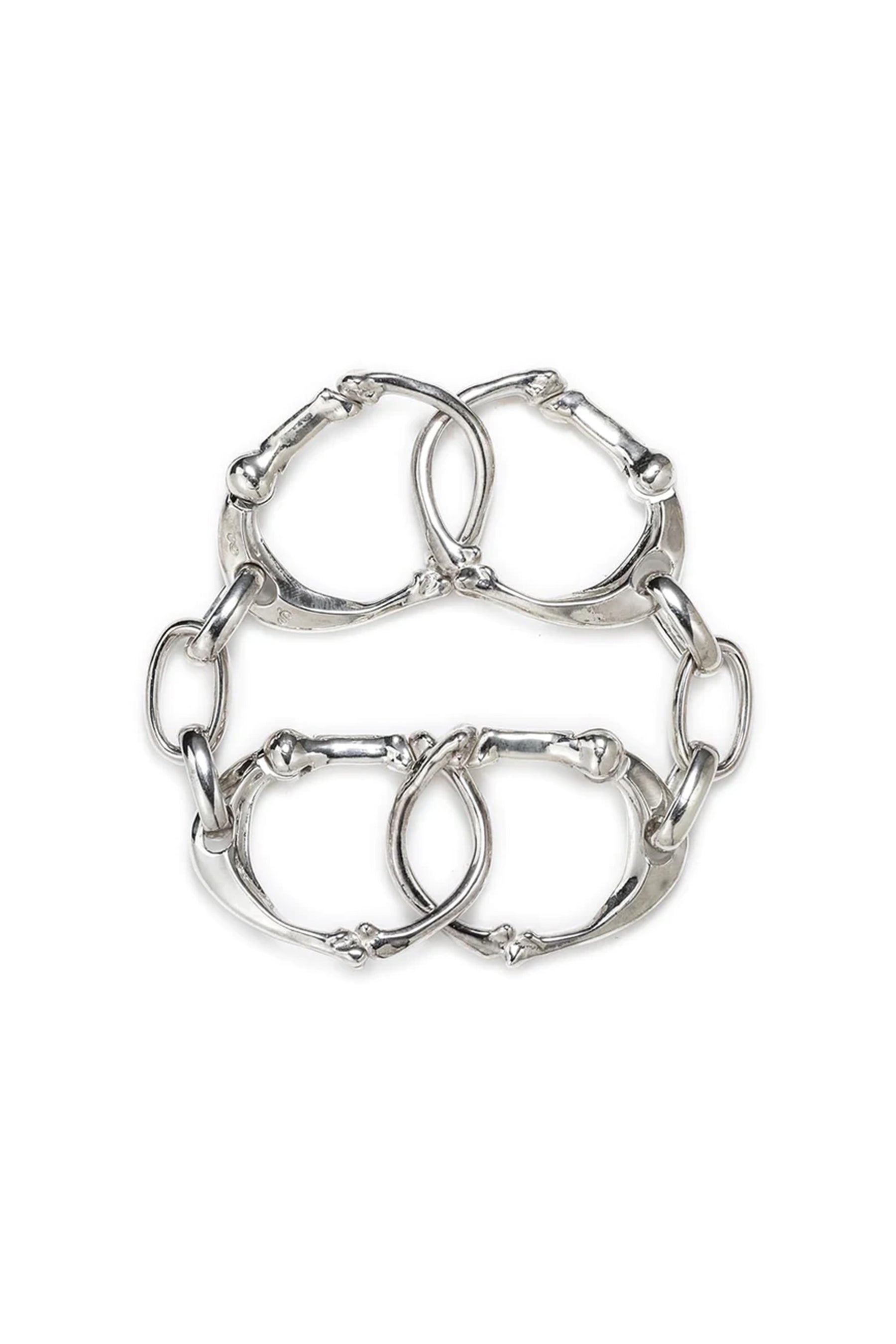 BONE SHAPED CARABINER BRACELET.-L- / SIL