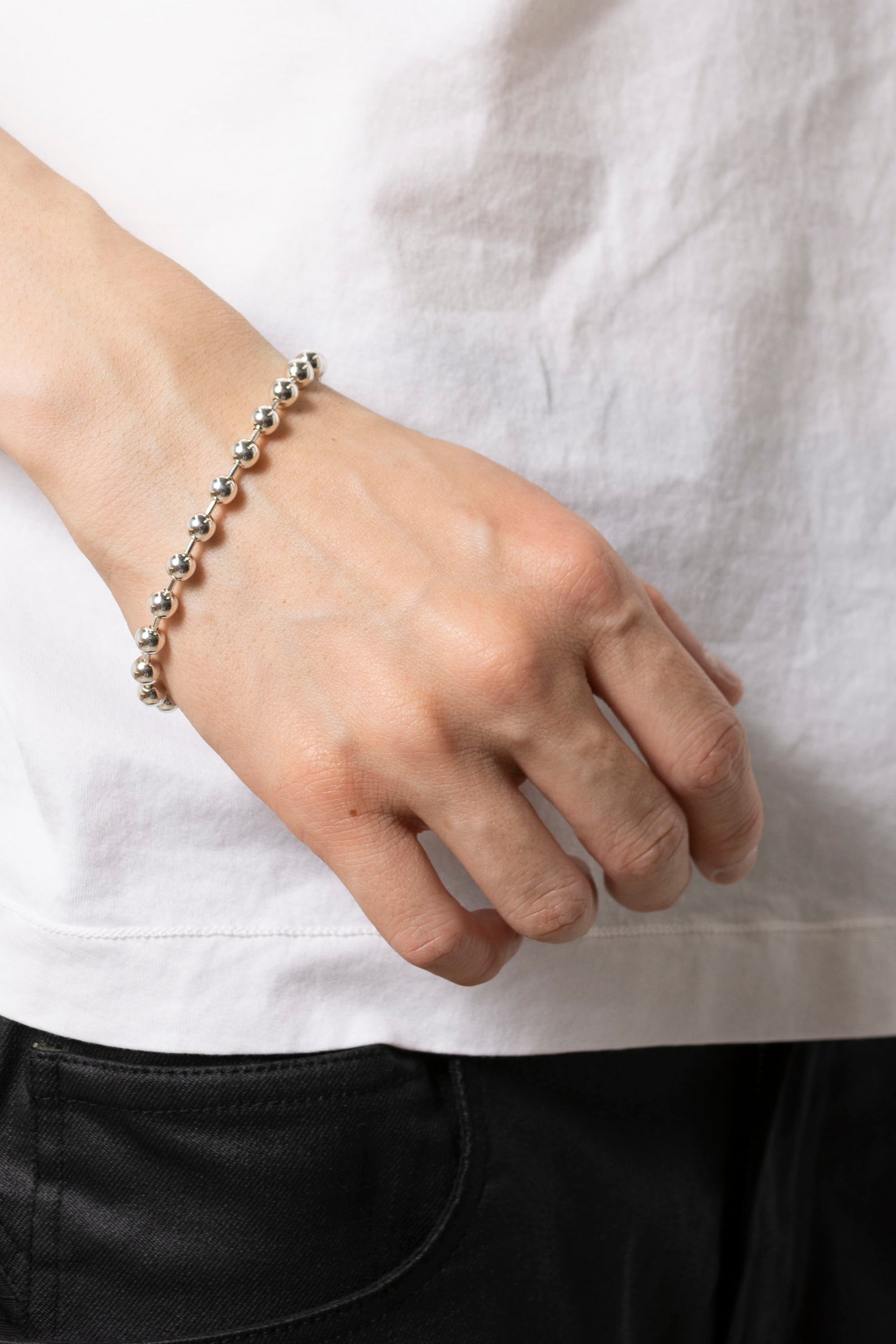 BALL CHAIN BRACELET. -L- REGULAR / SIL