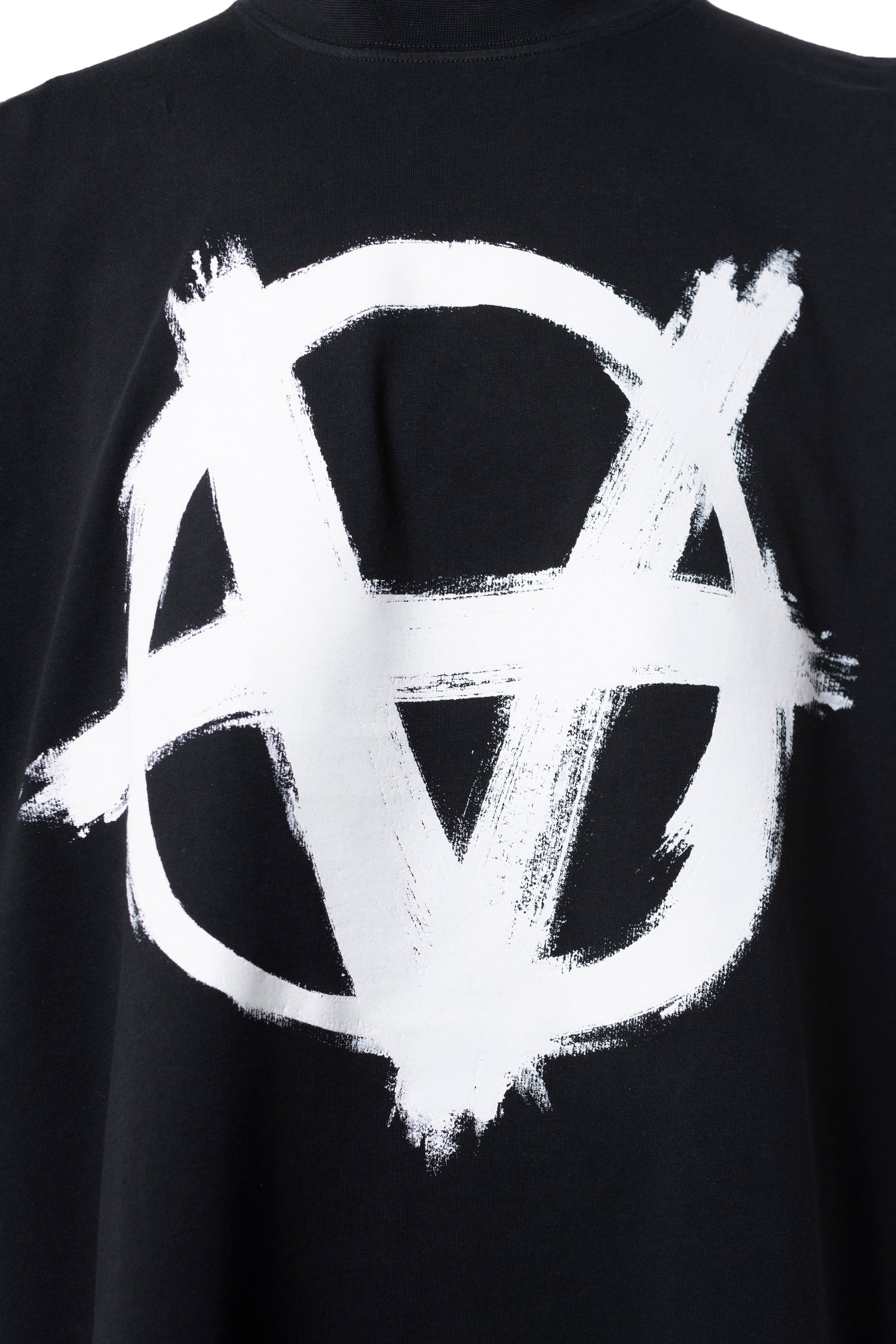 VETEMENTS SS23 DOUBLE ANARCHY LOGO T-SHIRT / BLK WHT -NUBIAN