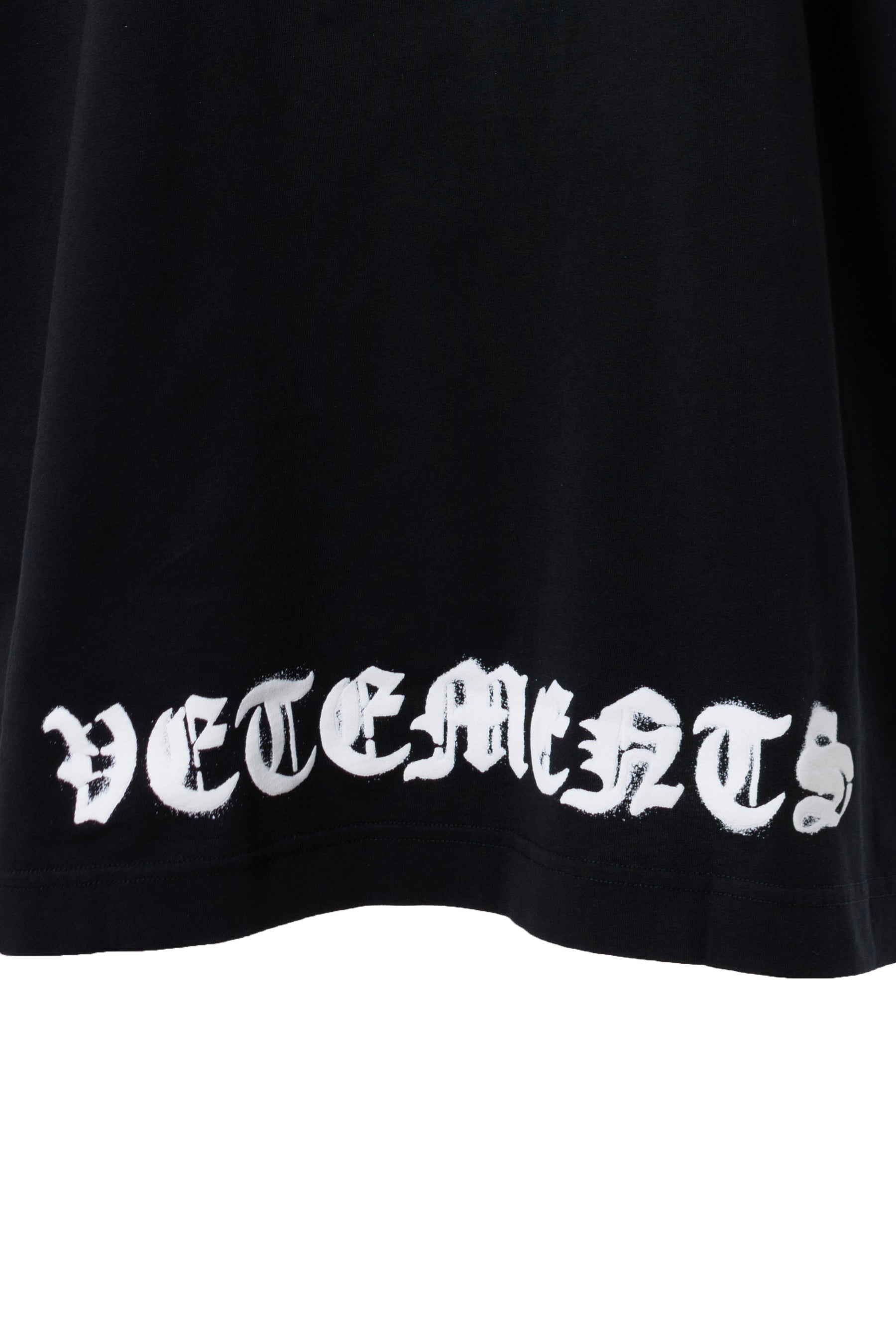 VETEMENTS SS23 DOUBLE ANARCHY LOGO T-SHIRT / BLK WHT -NUBIAN