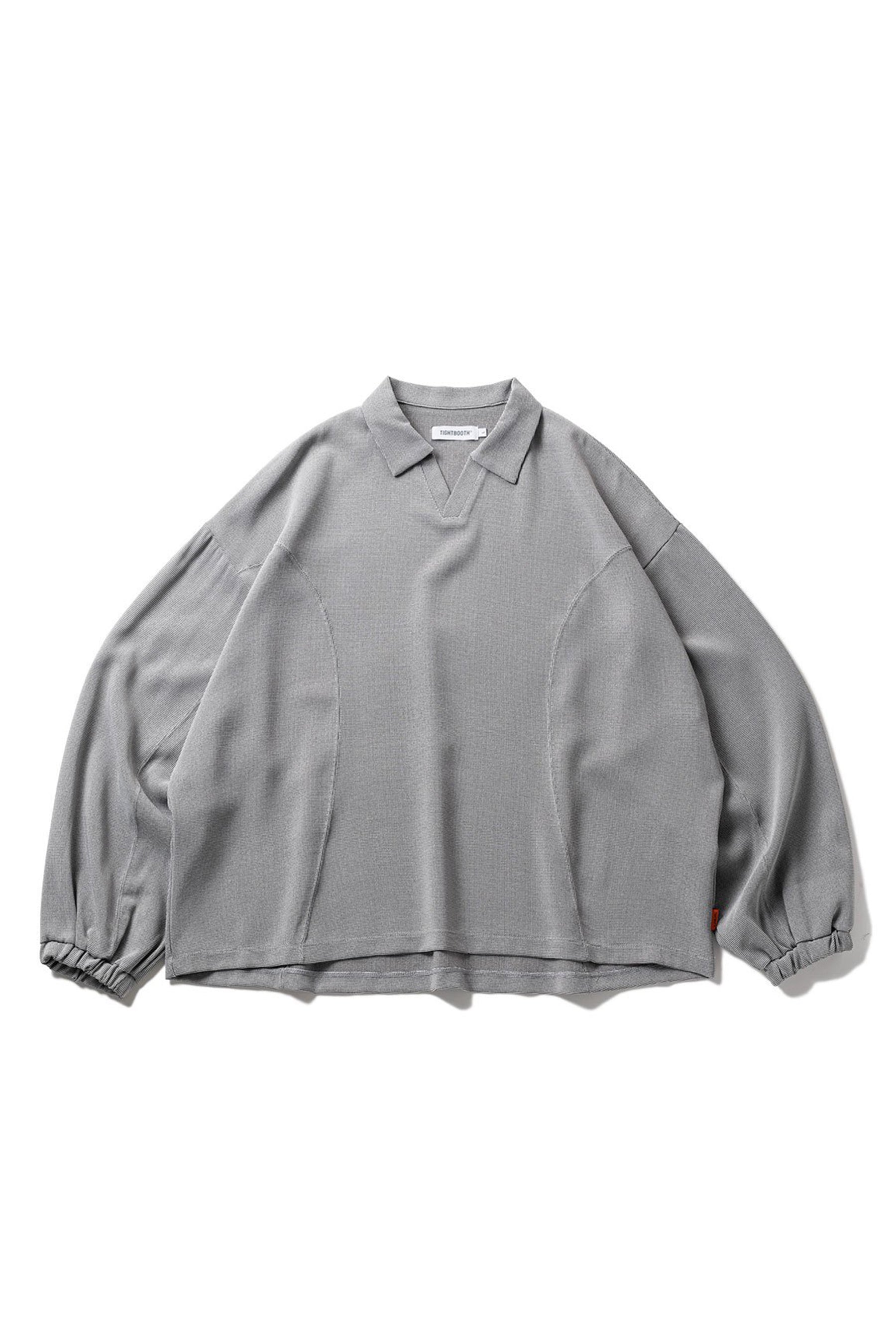 TIGHTBOOTH SS23 PIN HEAD LS OPEN SHIRT / GRY - NUBIAN