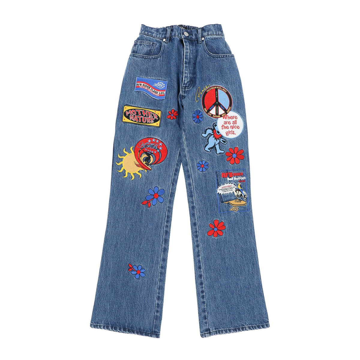 希少】AFB Studs Star Flare Denim スタッズ デニム-