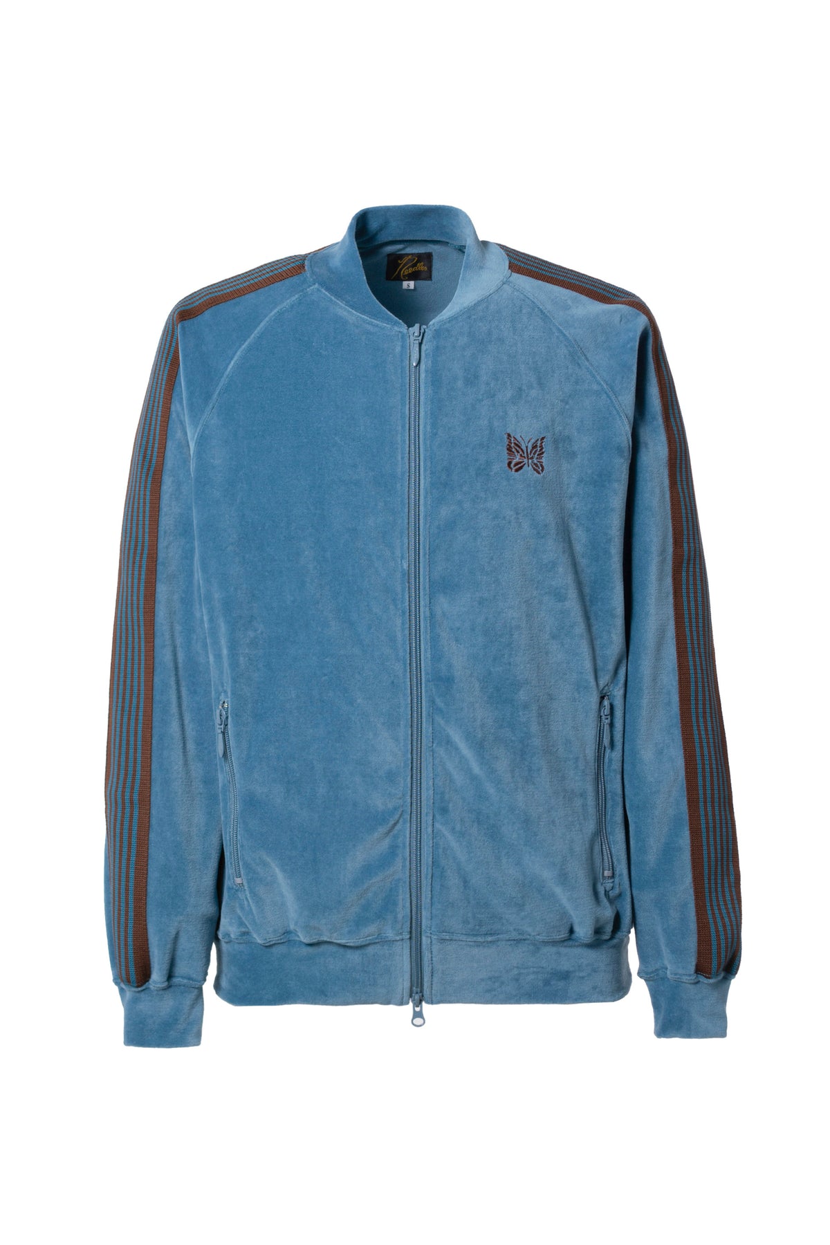 Needles SS23 R.C. TRACK JACKET - C/PE VELOUR / BLU GRY - NUBIAN