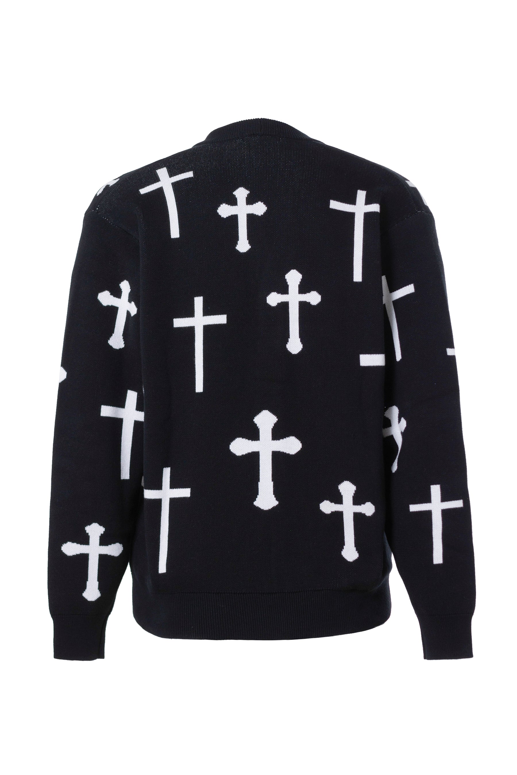 LAST NEST SS23 DUSTY CROSS CARDIGAN / BLK - NUBIAN