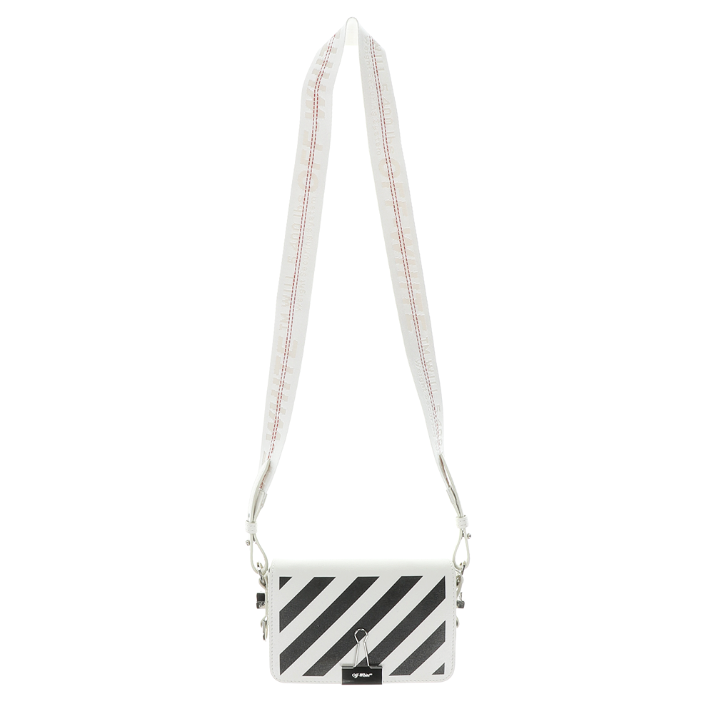 off white black diag mini flap bag