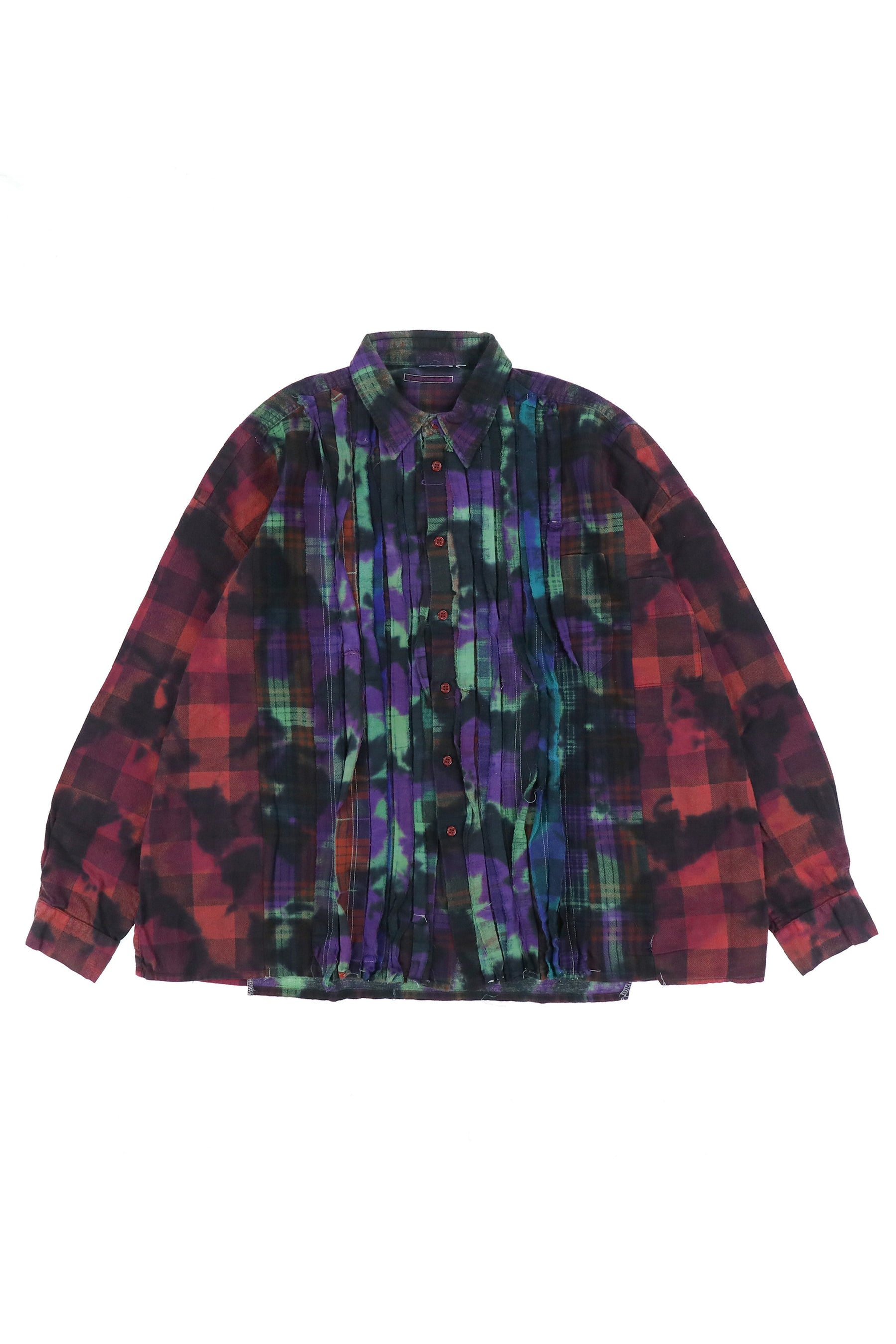 FLANNEL SHIRT -> RIBBON WIDE SHIRT / UNEVEN DYE / ASSORT