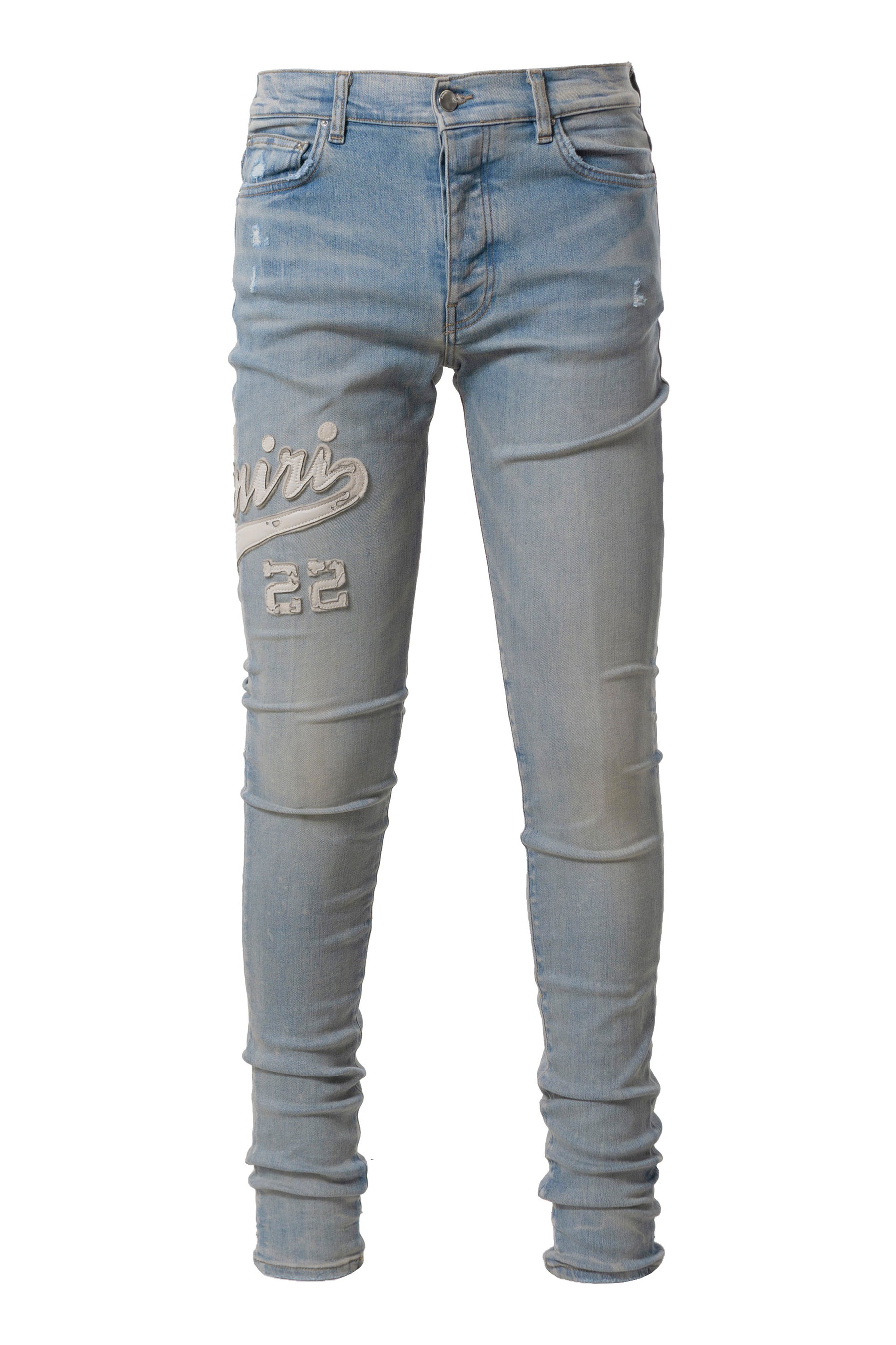 AMIRI SS23 VARSITY APPLIQUE LOGO JEAN / CLAY INDIGO - NUBIAN