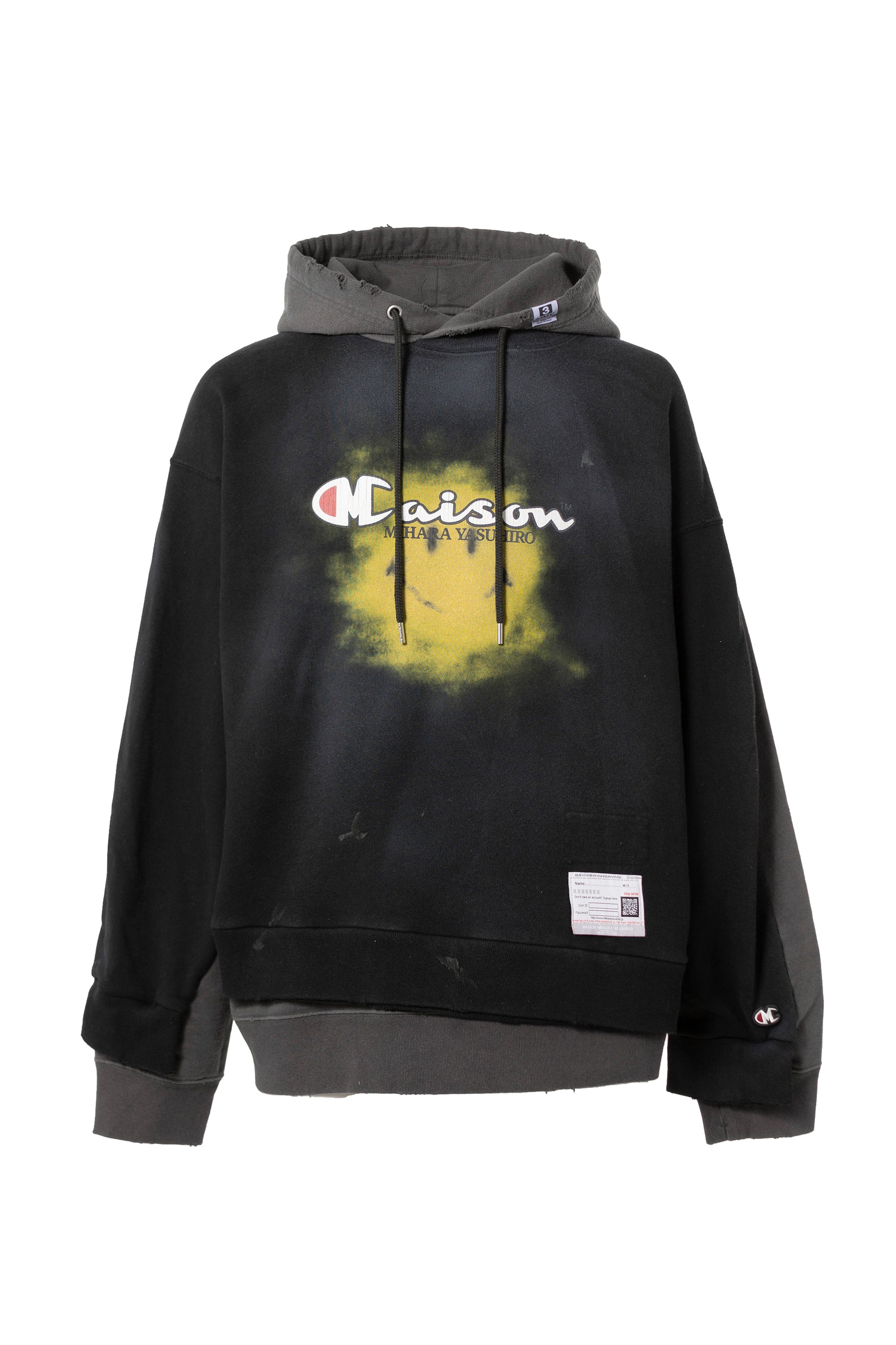 Maison MIHARA YASUHIRO SS23 PULLOVER COMBINED HOODIE / BLK - NUBIAN