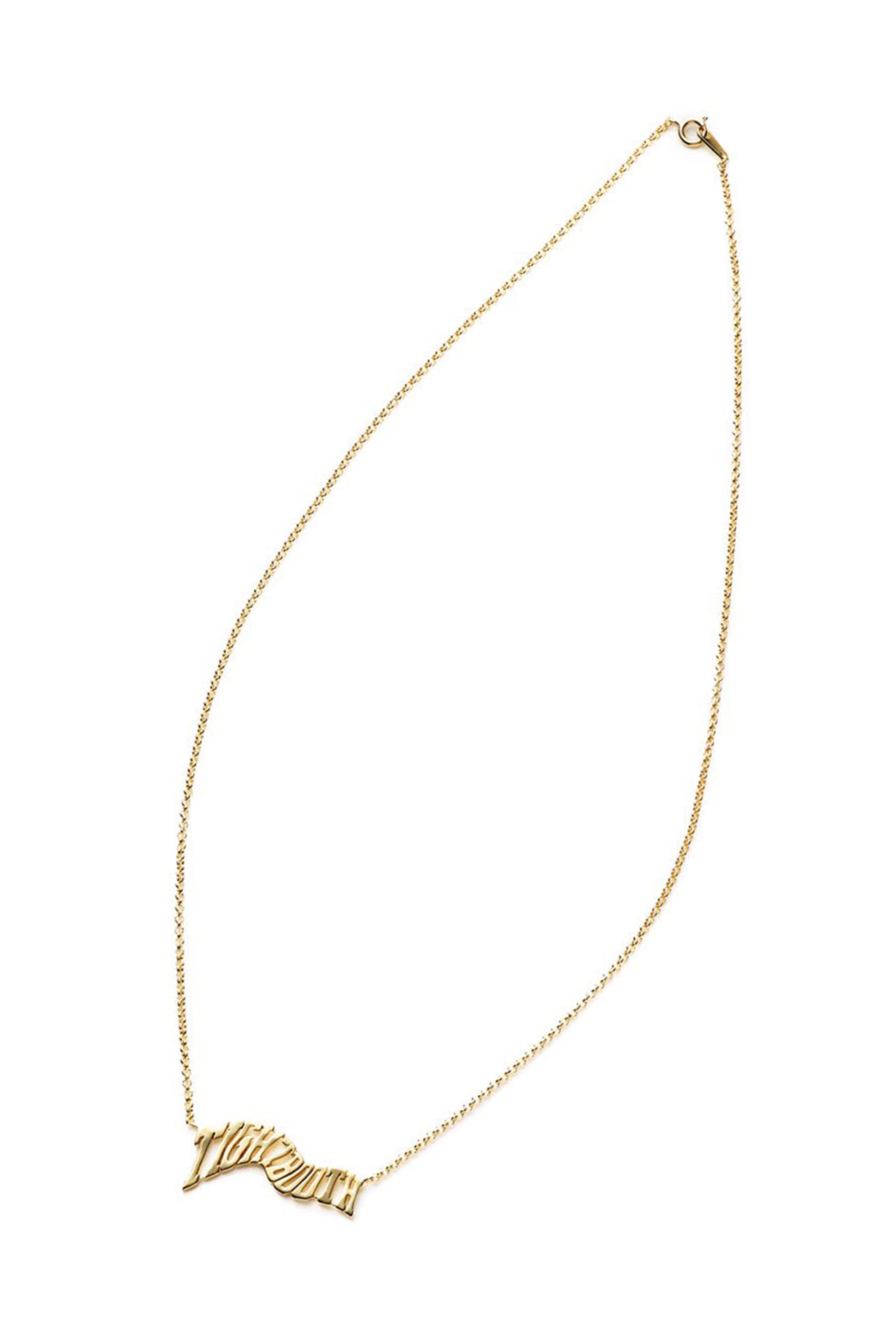 ACID LOGO NECKLACE - BRASS / GLD