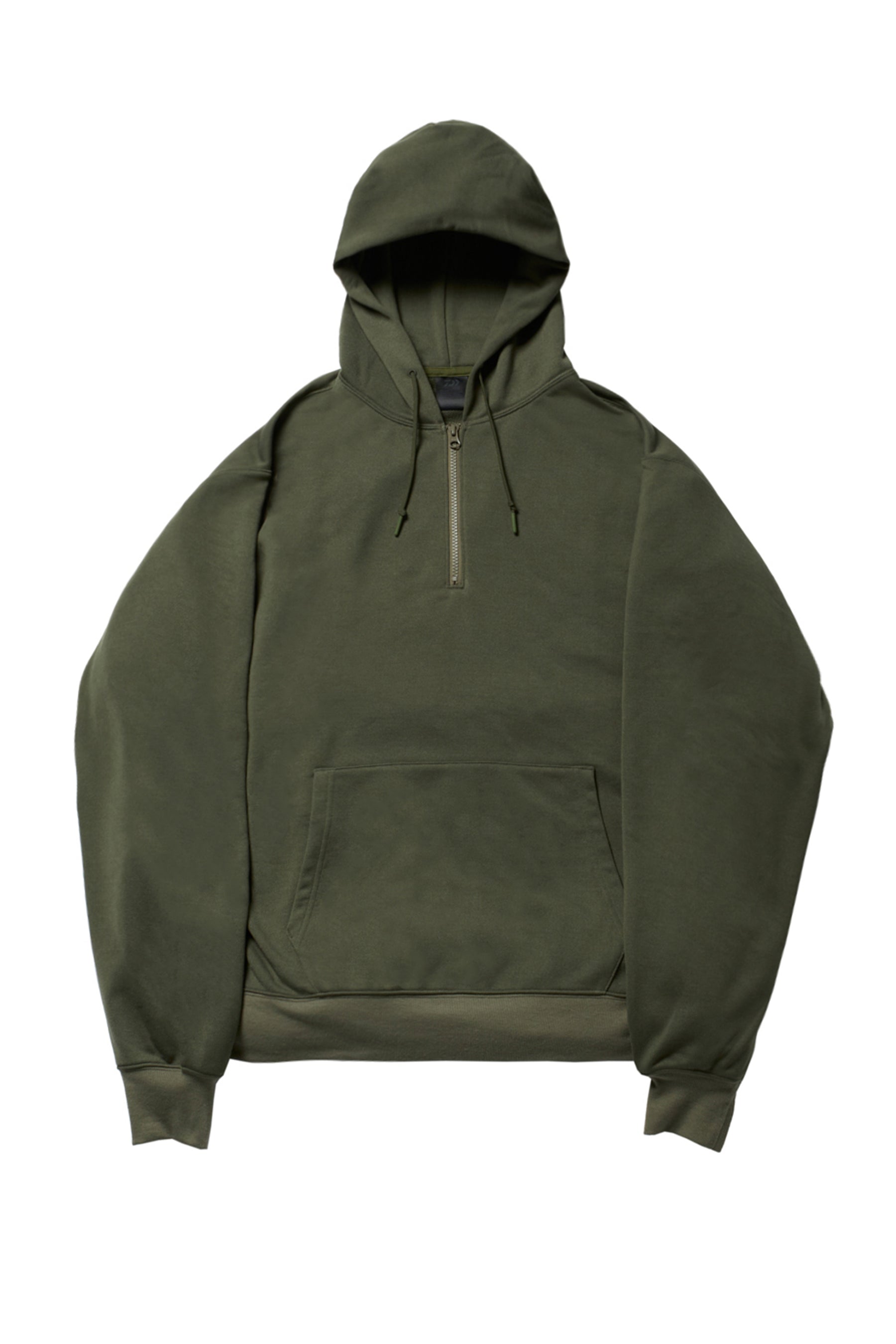 DAIWA PIER39 SS23 TECH SWEAT HALF ZIP HOODIE / OLV GRN - NUBIAN