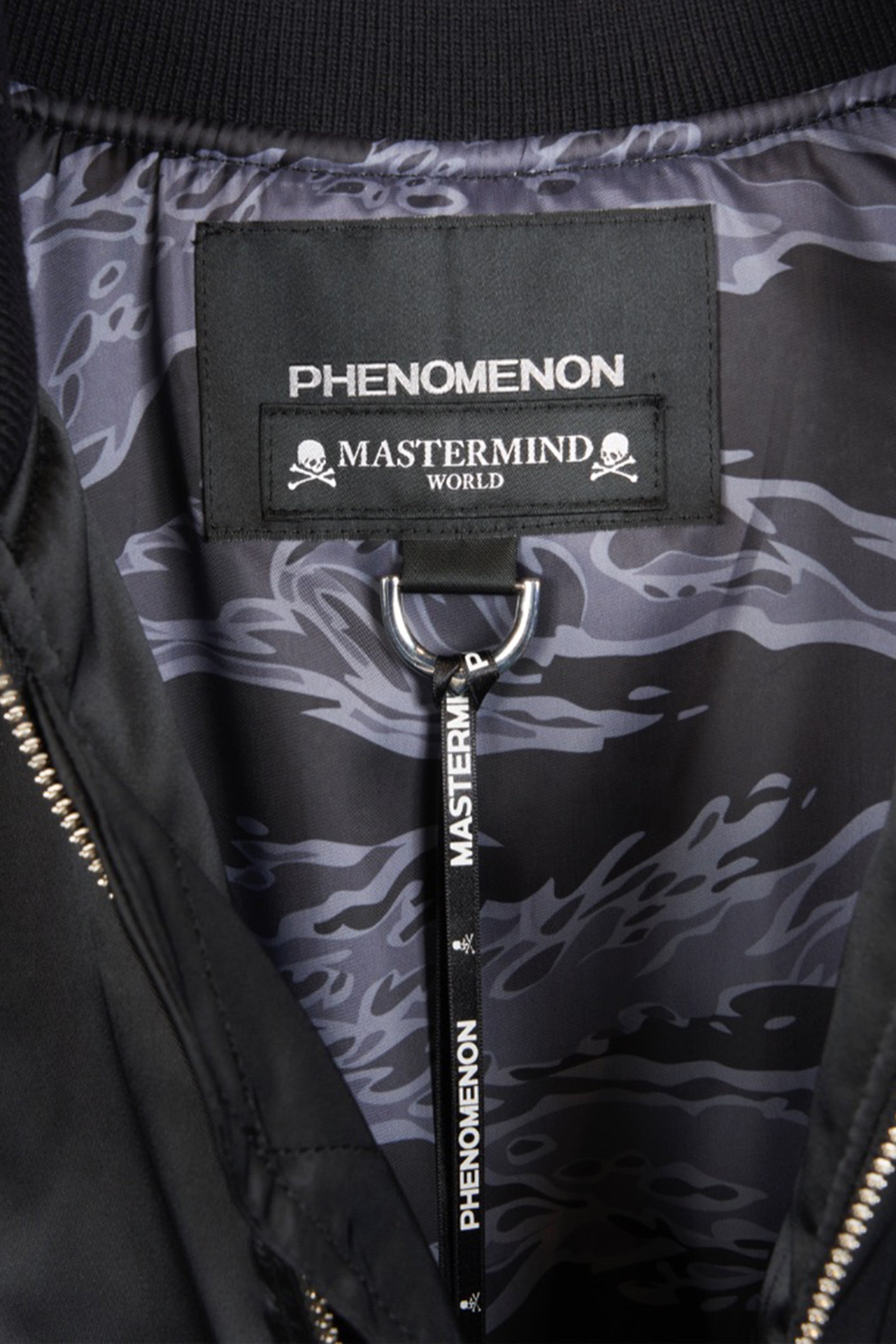 PHENOMENON × MASTERMIND WORLD FW22 CROSS LOOP MA-1 / BLK - NUBIAN