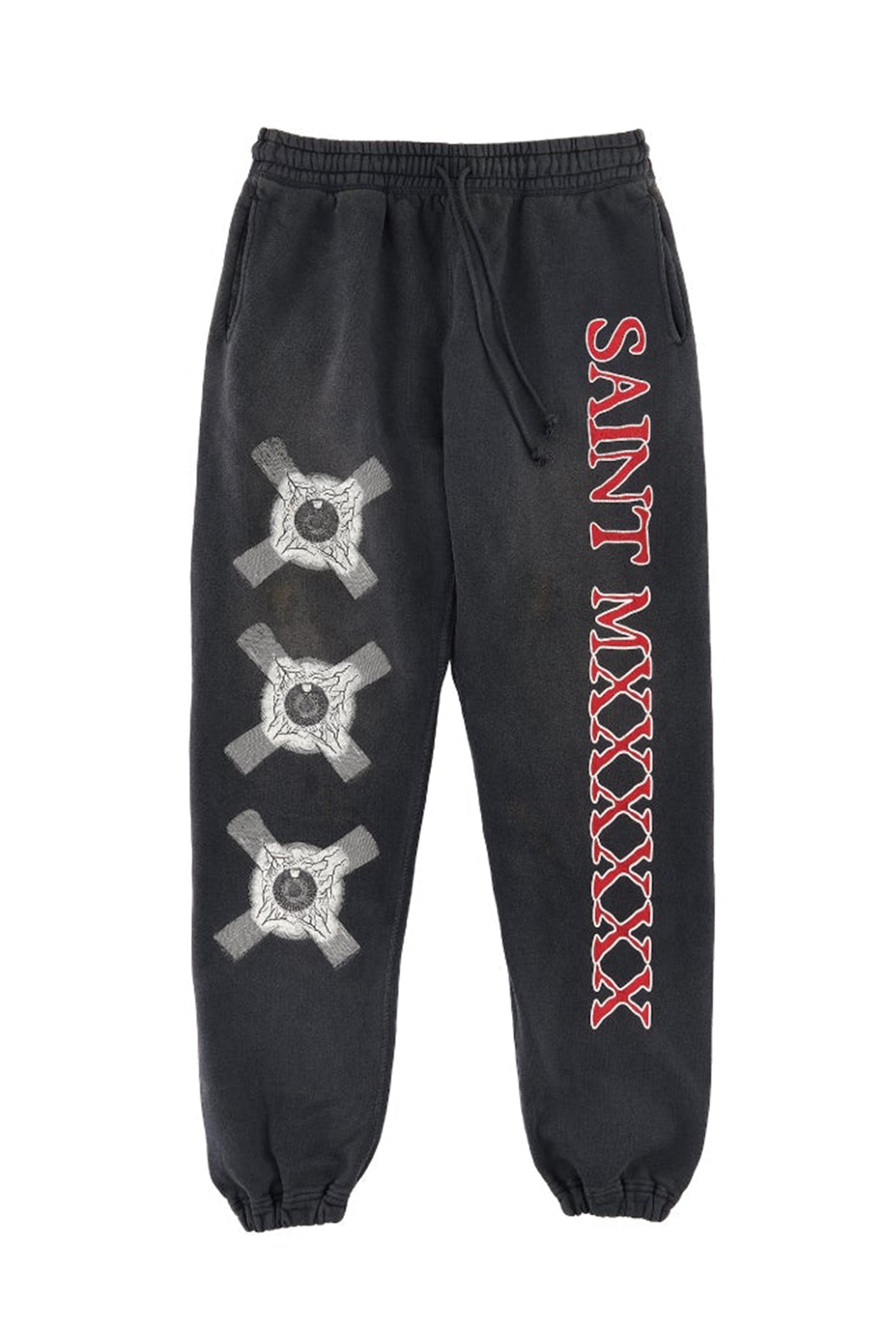 SAINT Mxxxxxx SS23 SWEAT PANTS/EYEBALL / BLK - NUBIAN