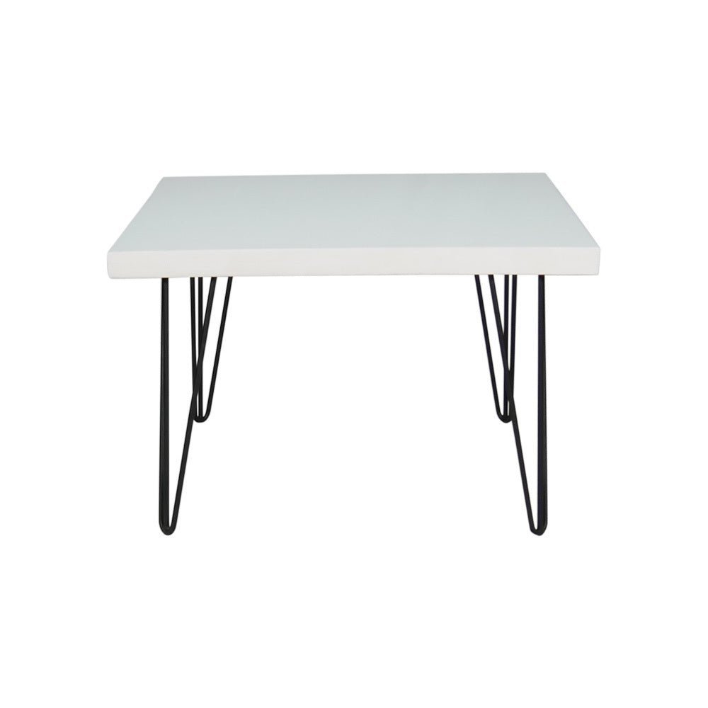 white hairpin coffee table