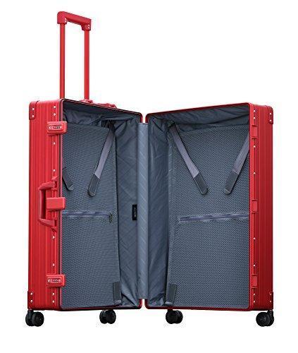 red aluminum luggage