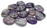 Amethyst Witches Rune Set - Witches Starter Kit | Elder Futhark Runes Set Gift, Viking Runes Futhark with Rune Bag (Gemstone Runes) - Realcrystalstore 