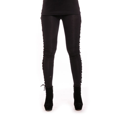 Black Shiny PVC Lattice Leggings - Ladies Wear - Love4Bags Boutique