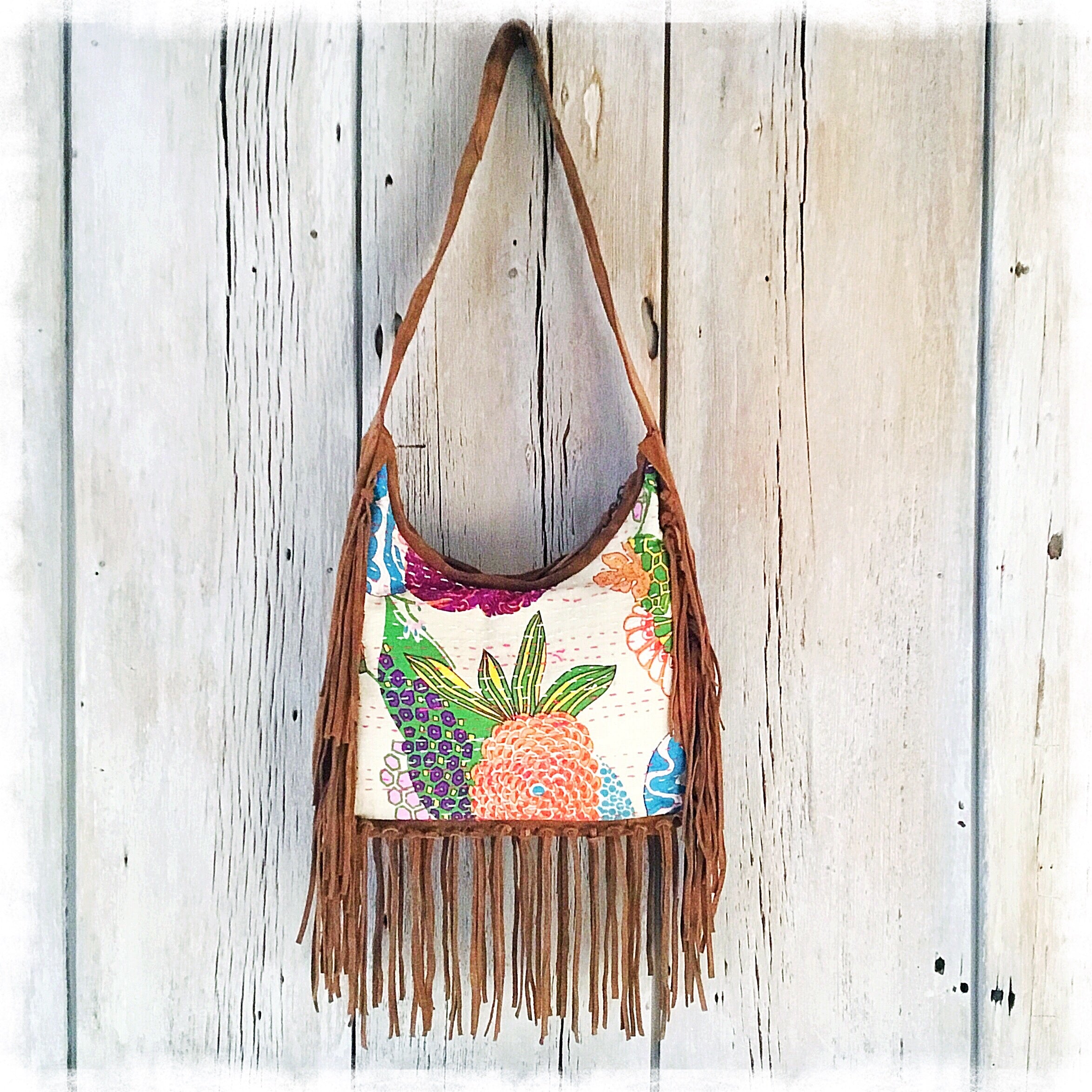 Boho Fringe Leather Purse, Suede Leather Bag with Fringe, Hippie Bag