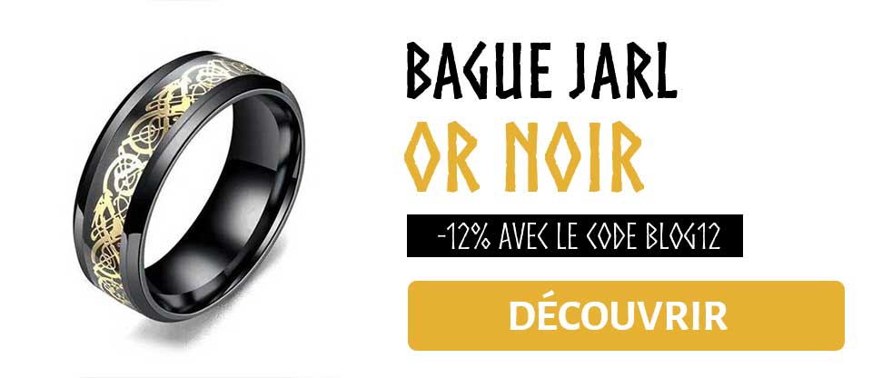 Bague Viking Jarl Or Noir