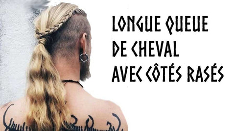 Long ponytail with shaved sides