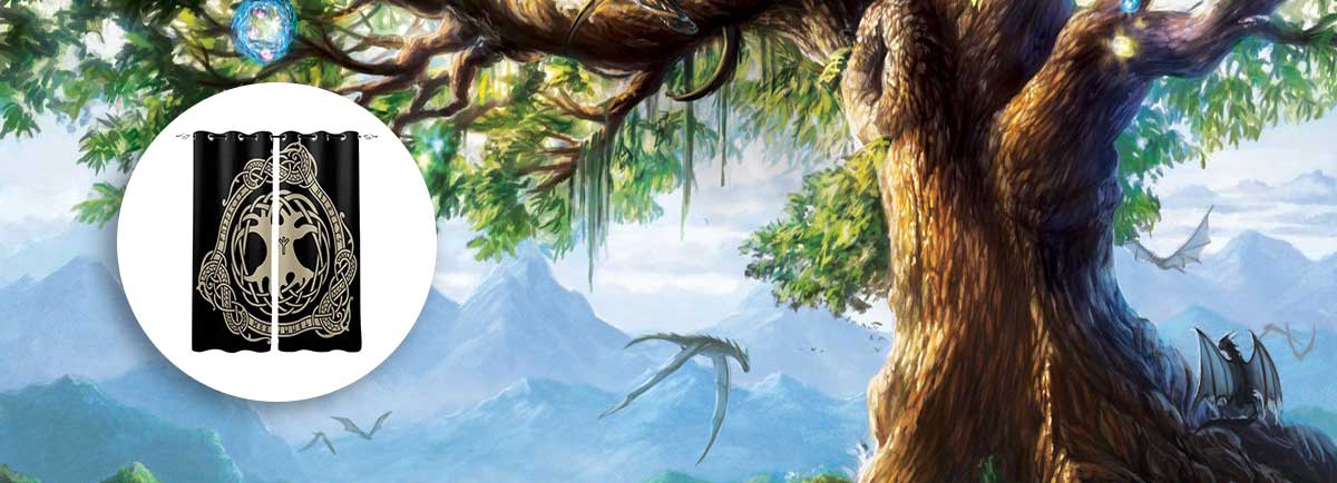 Rideaux Viking Arbre Yggdrasil