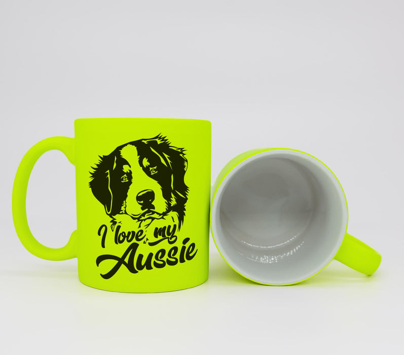 Neon Tasse - Australian Shepherd - I love my Aussie
