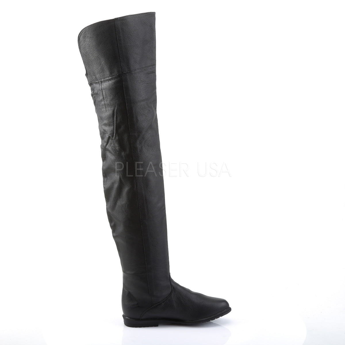 Leather Thigh High Boots with 3/4-inch 