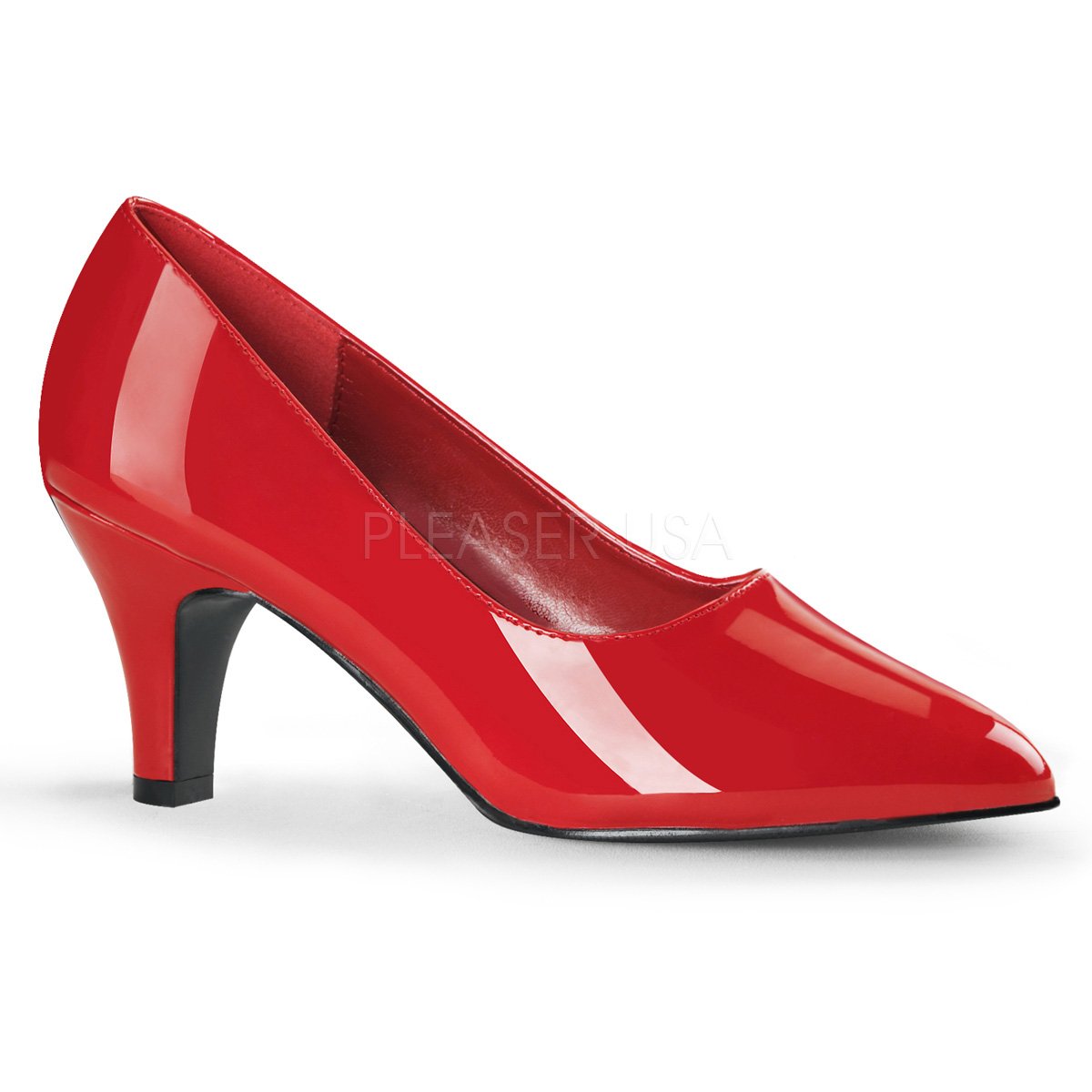 red pumps 3 inch heel