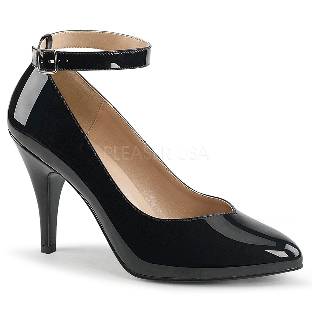 Black Ankle Strap Pump with 4-inch Heel â FantasiaWear