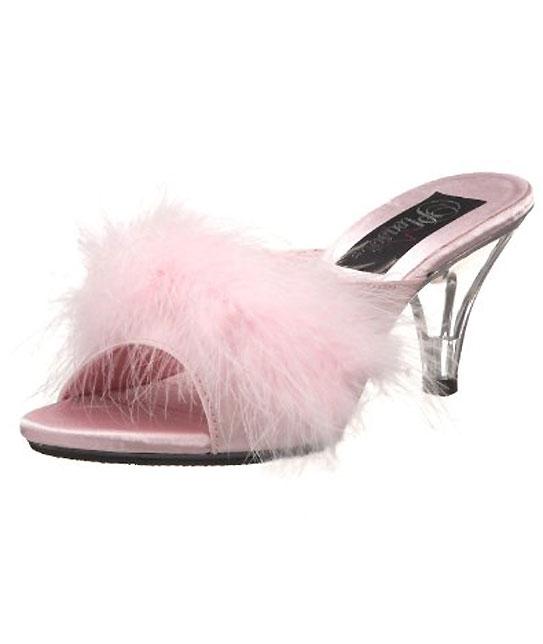 Fuzzy Slipper Shoe 3-inch Clear Heel 4 