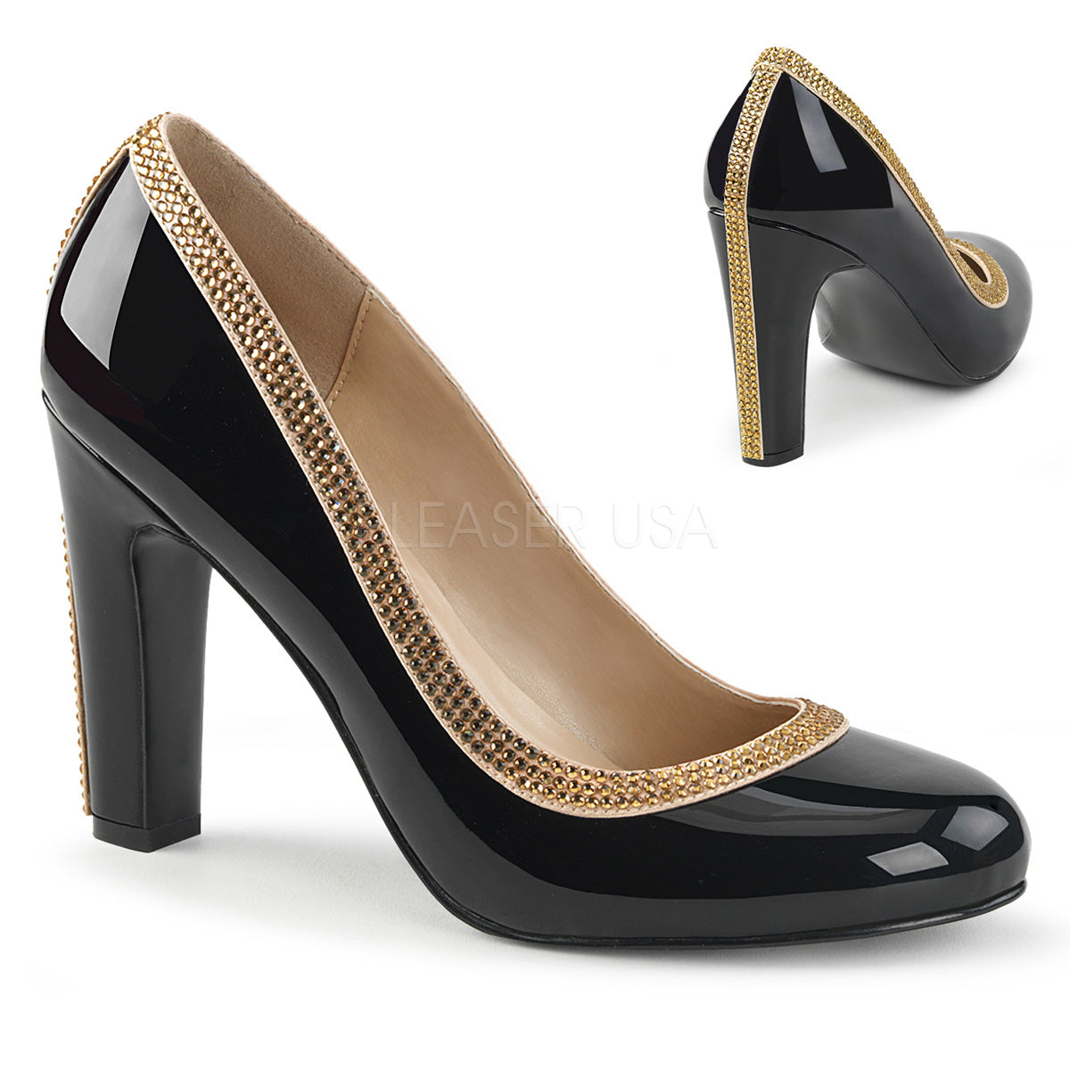 block heel jeweled shoes