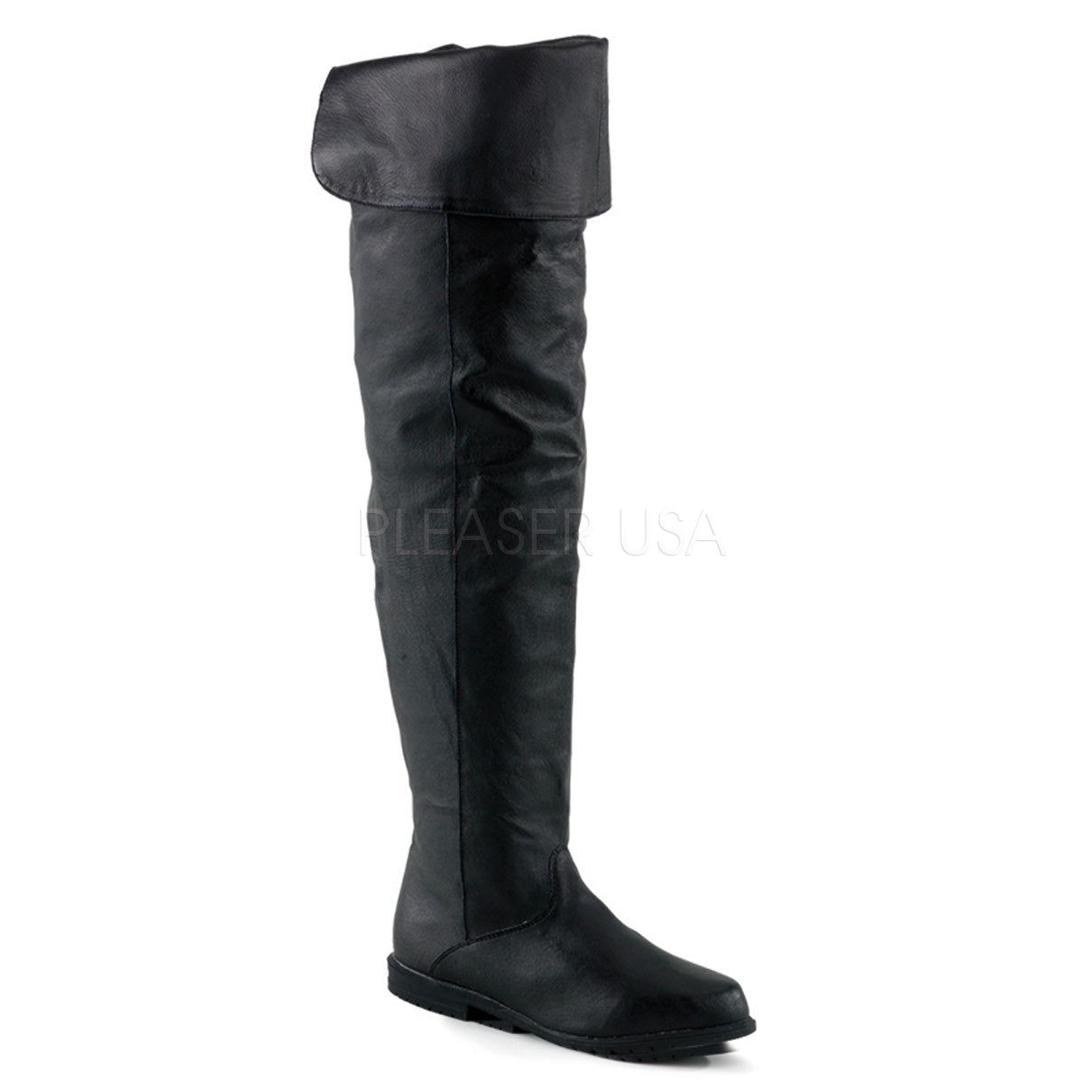 flat heeled thigh high boots