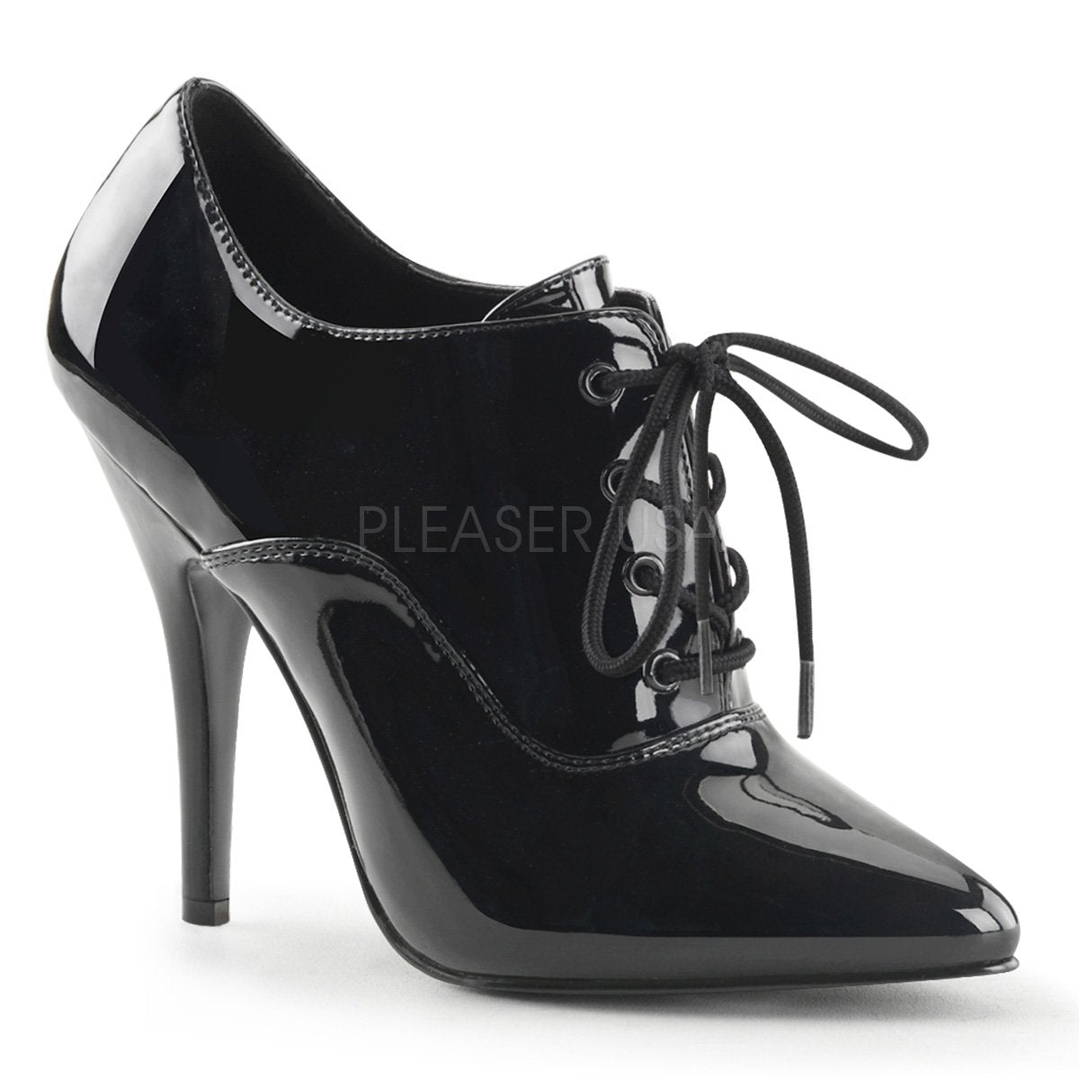 Black Lace-Up Fetish Shoe with 5-inch Heel – FantasiaWear