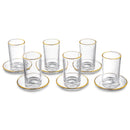 Waterdale Collection: Glass Cups And Saucers - Modern (Set of 6)