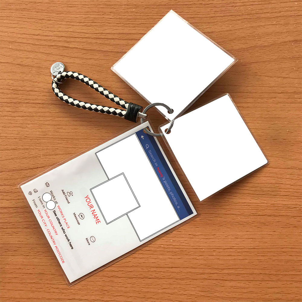 FB1 Personalised Laminated paper key chain Accessories (Style Facebook)